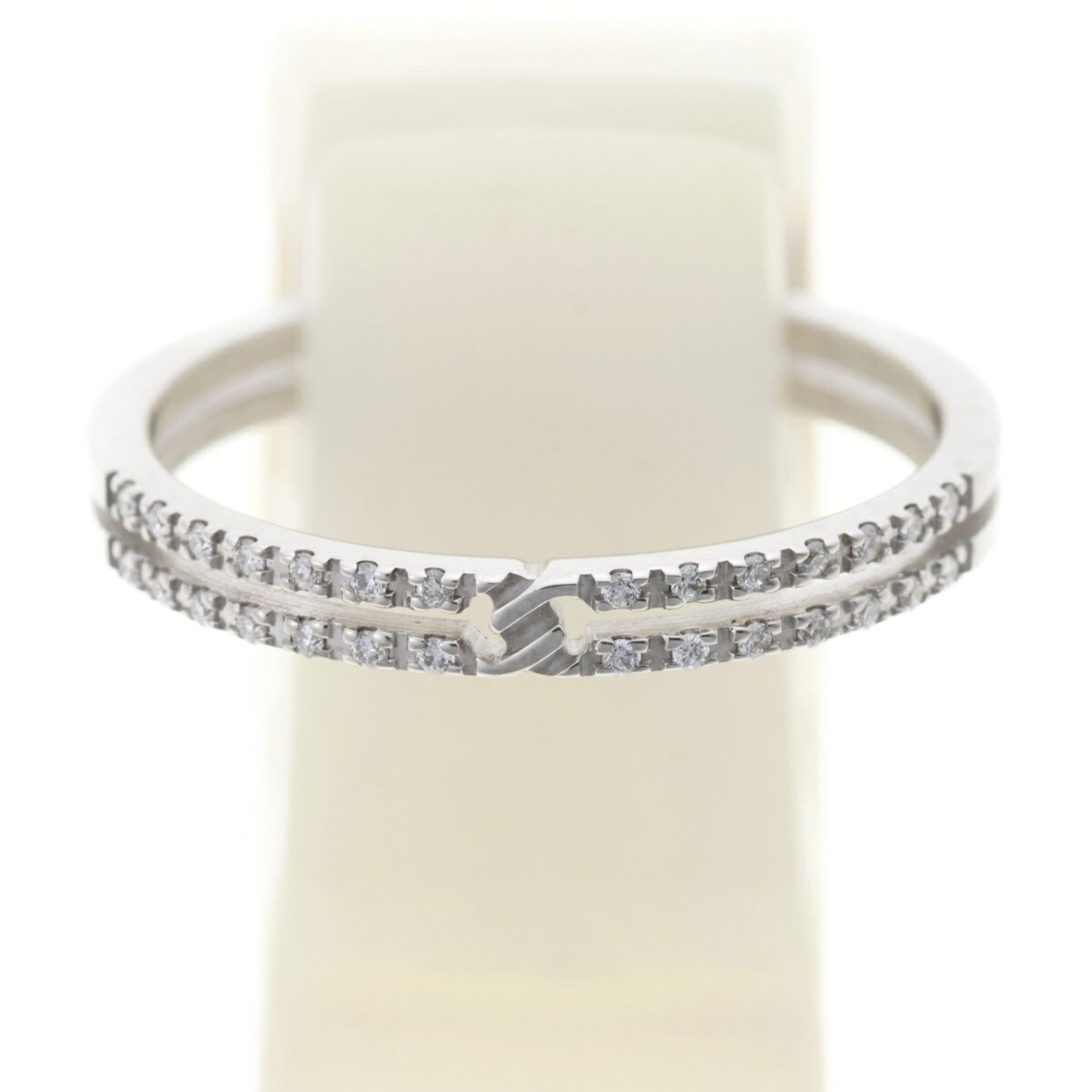 Infinity Half Diamond Ring 18K White Gold