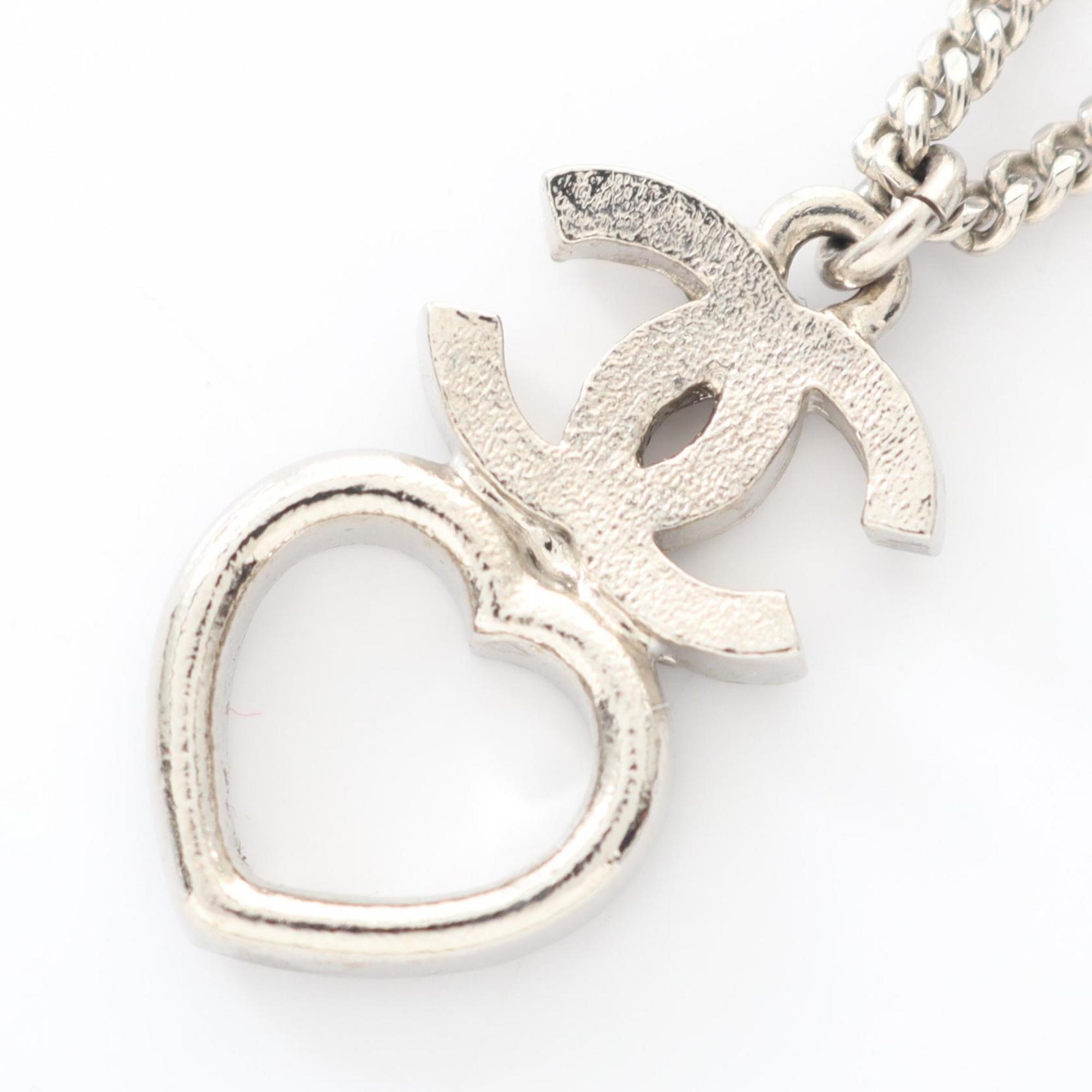 CC Logo Heart Pendant Necklace Sterling Silver