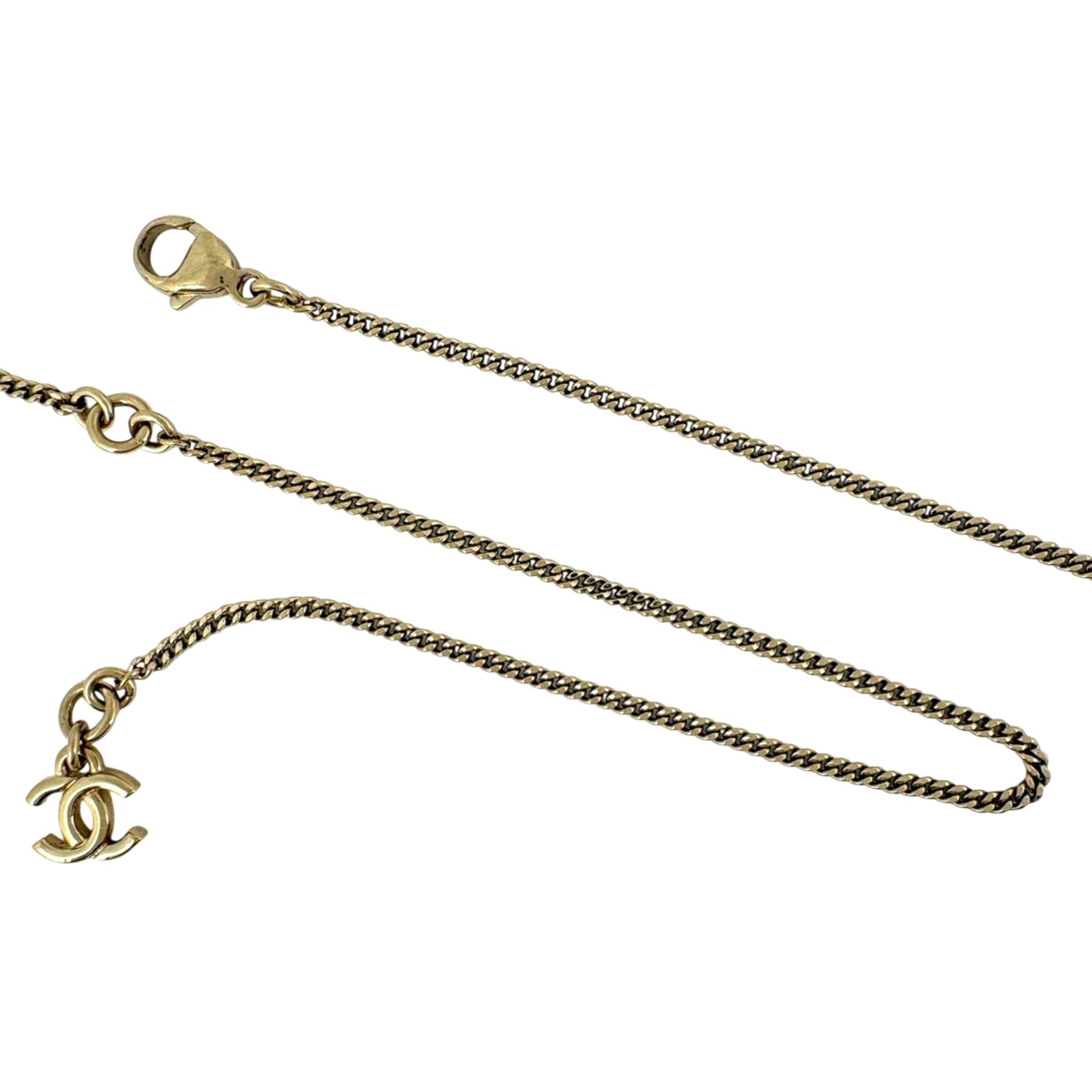 CC Logo Chain Pendant Necklace Metal