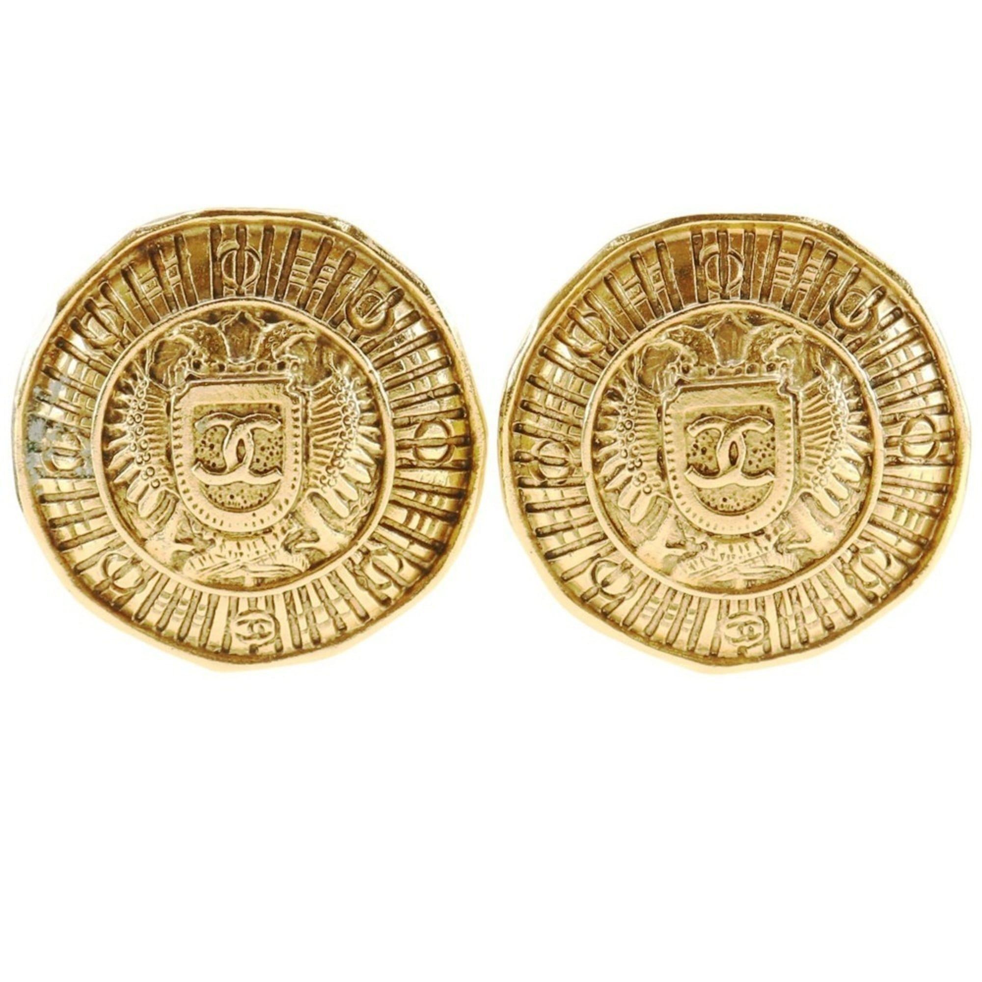 Vintage Earrings Gold-Tone Metal