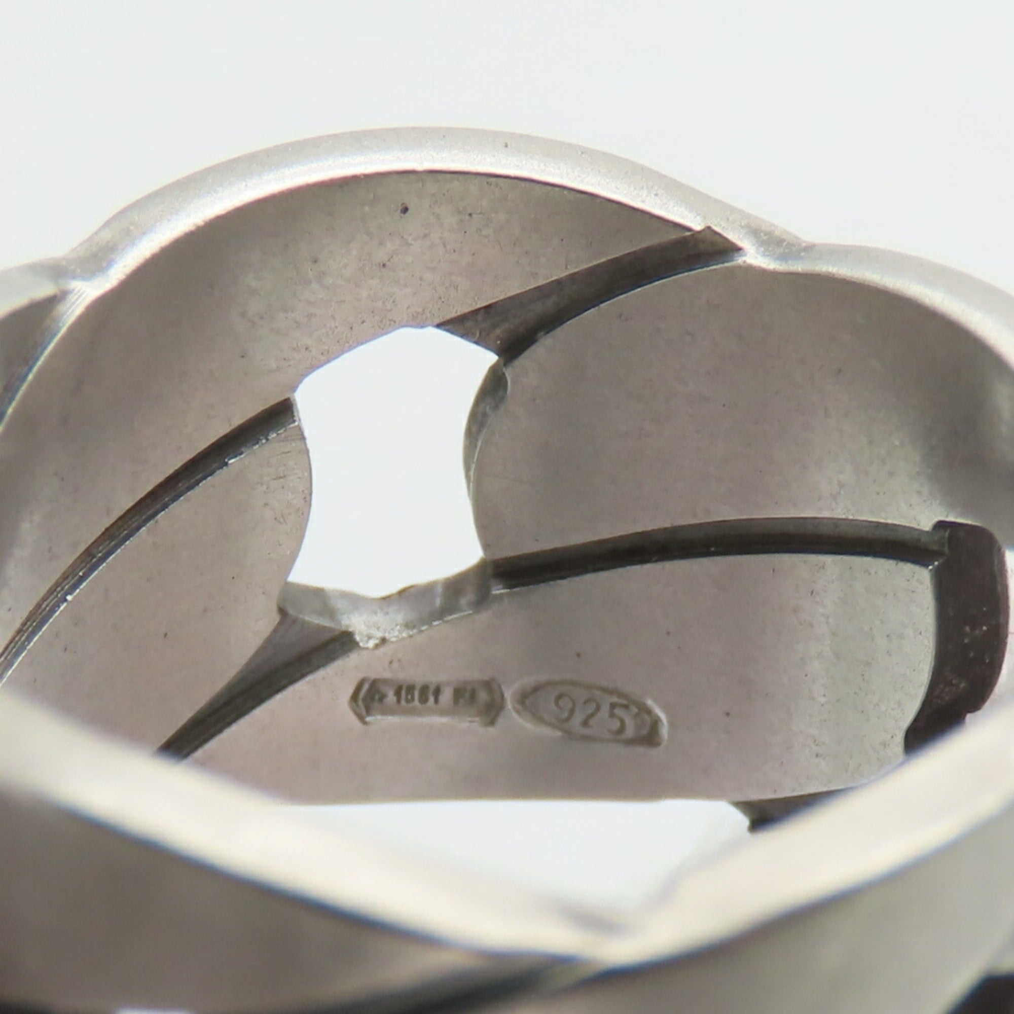 Chain Motif Wide Ring Sterling Silver