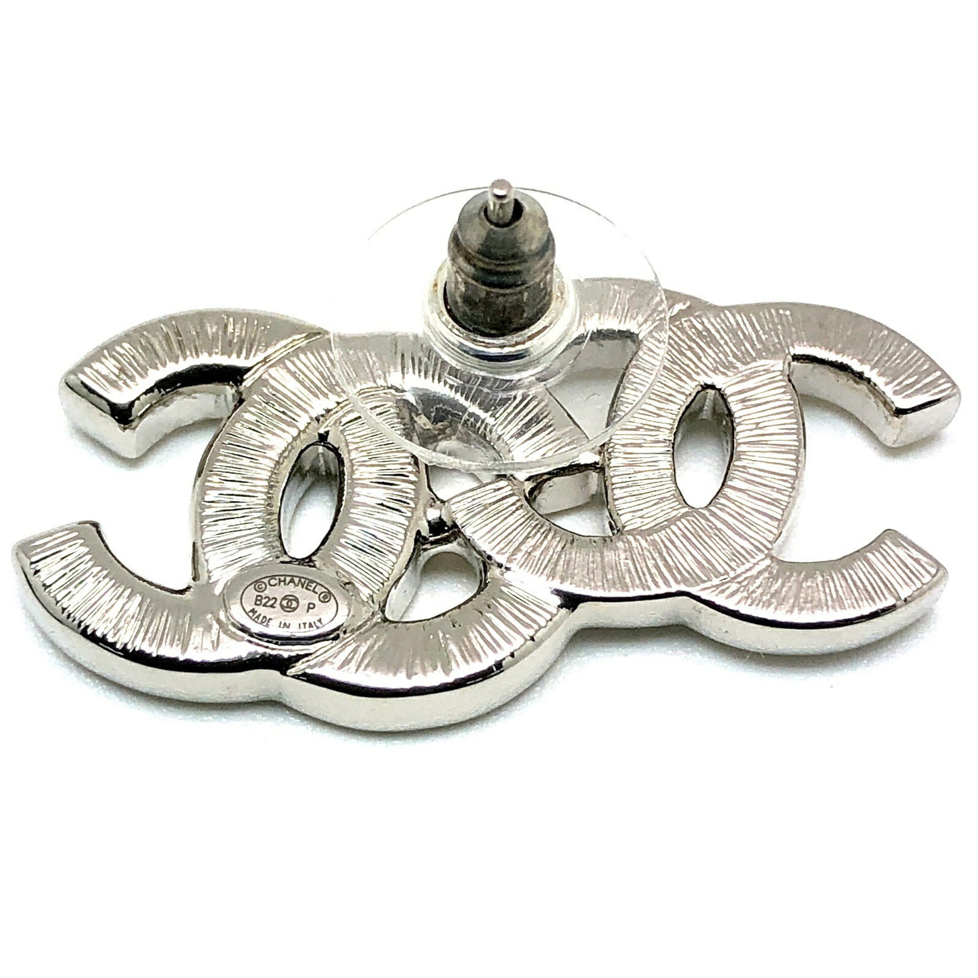 CC Logo Earrings Sterling Silver Sterling Silver and Rhinestone