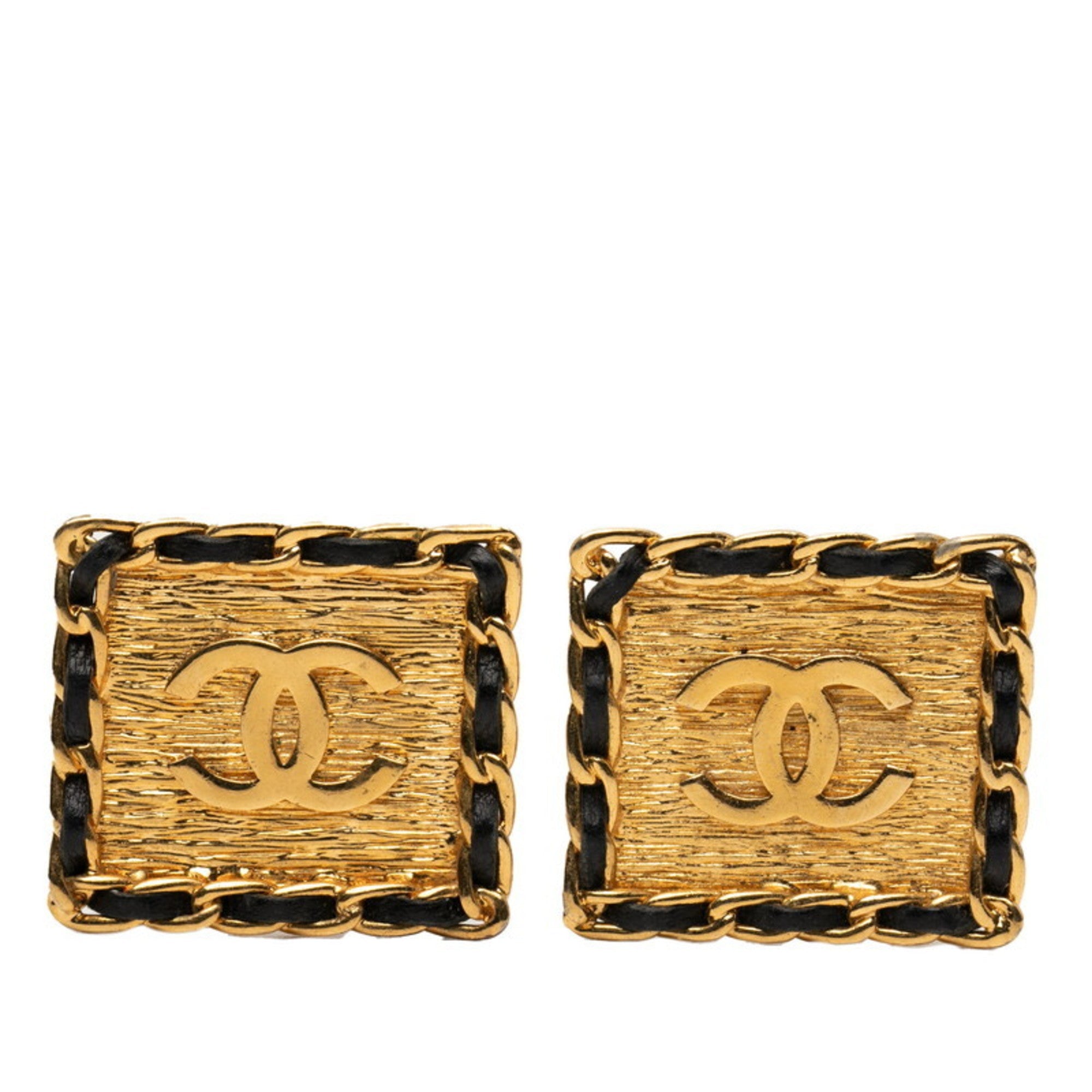 CC Logo Clip-On Earrings Gold-Tone Metal