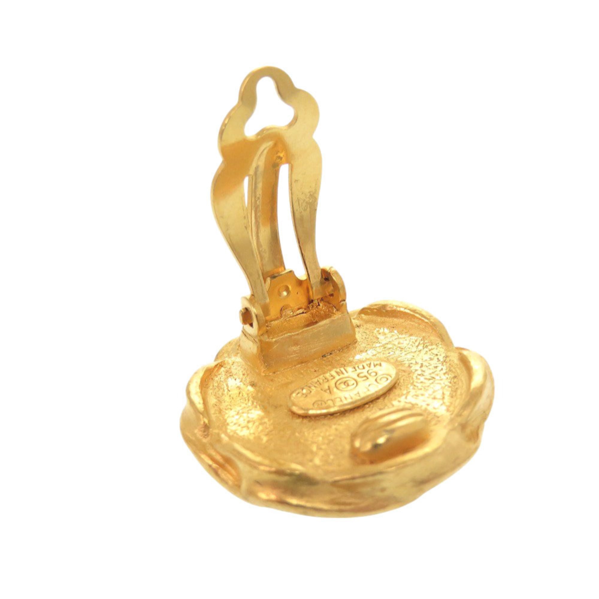 CC Logo Clip-On Earrings Gold-Tone Metal Gold-Tone Metal
