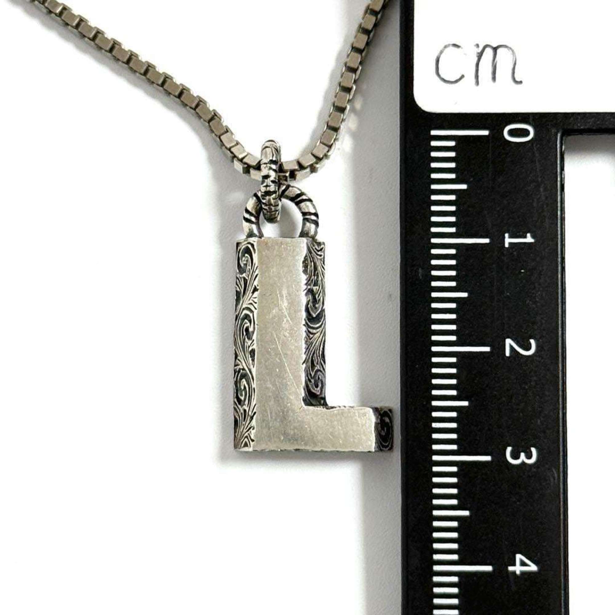 Alphabet Pendant Necklace Sterling Silver Initial L