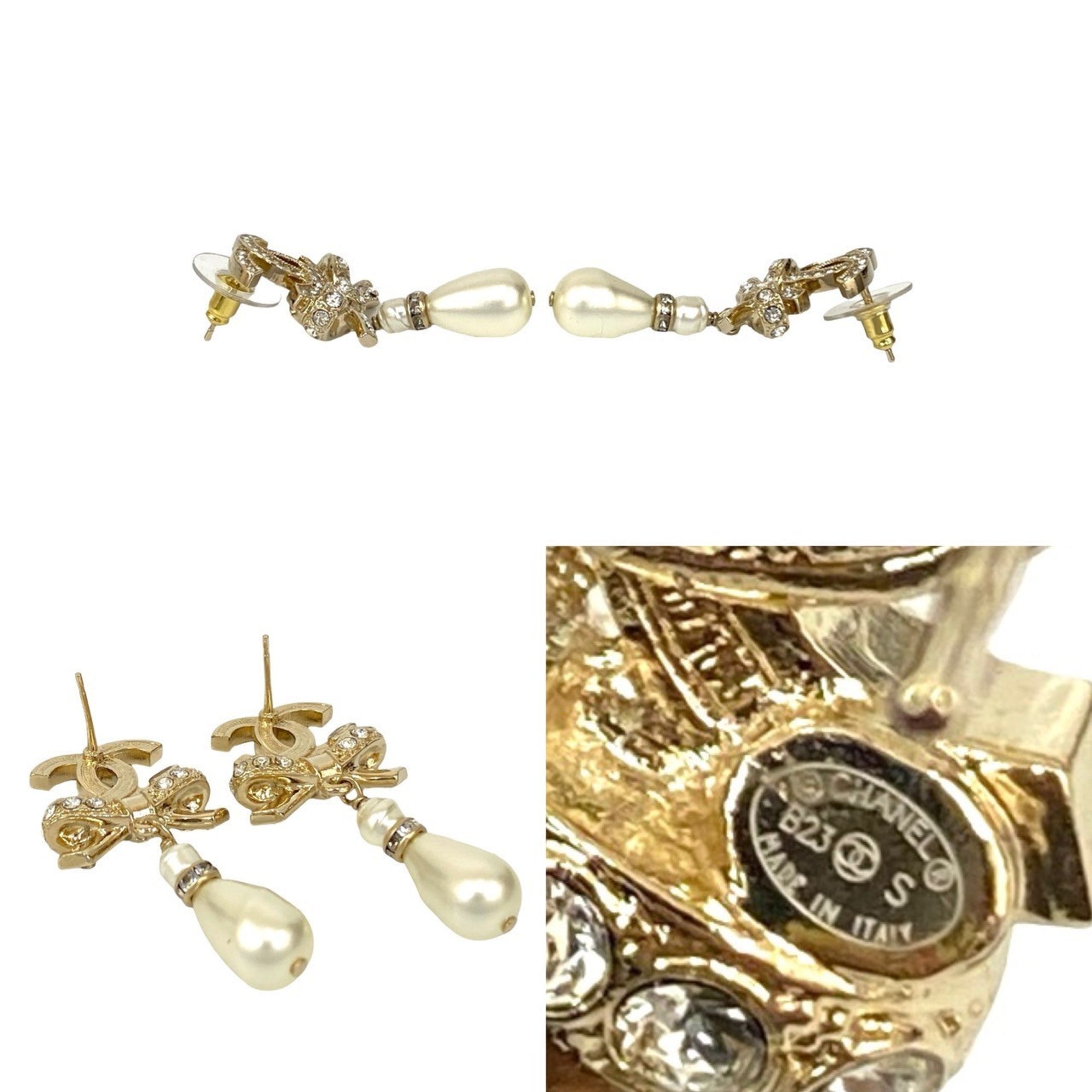 CC Logo Earrings Metal Gold-Tone Metal