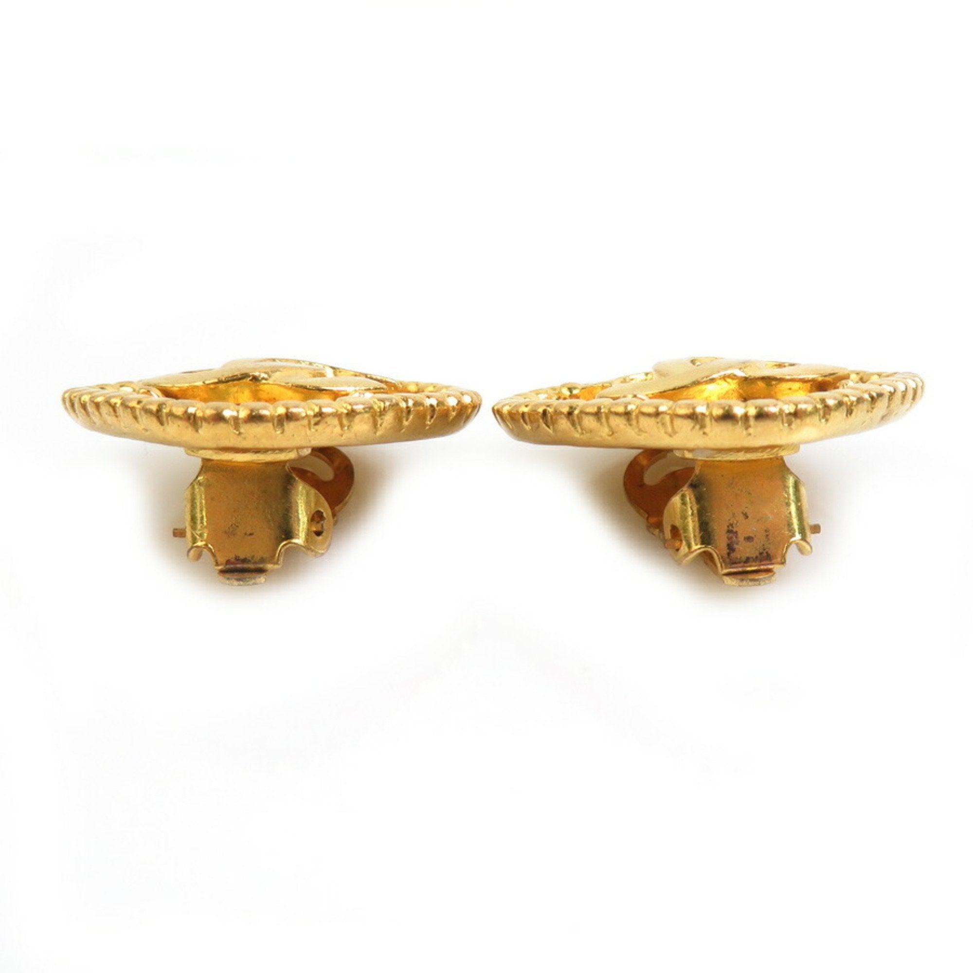 CC Logo Clip-On Earrings Gold-Tone Metal Gold-Tone Metal