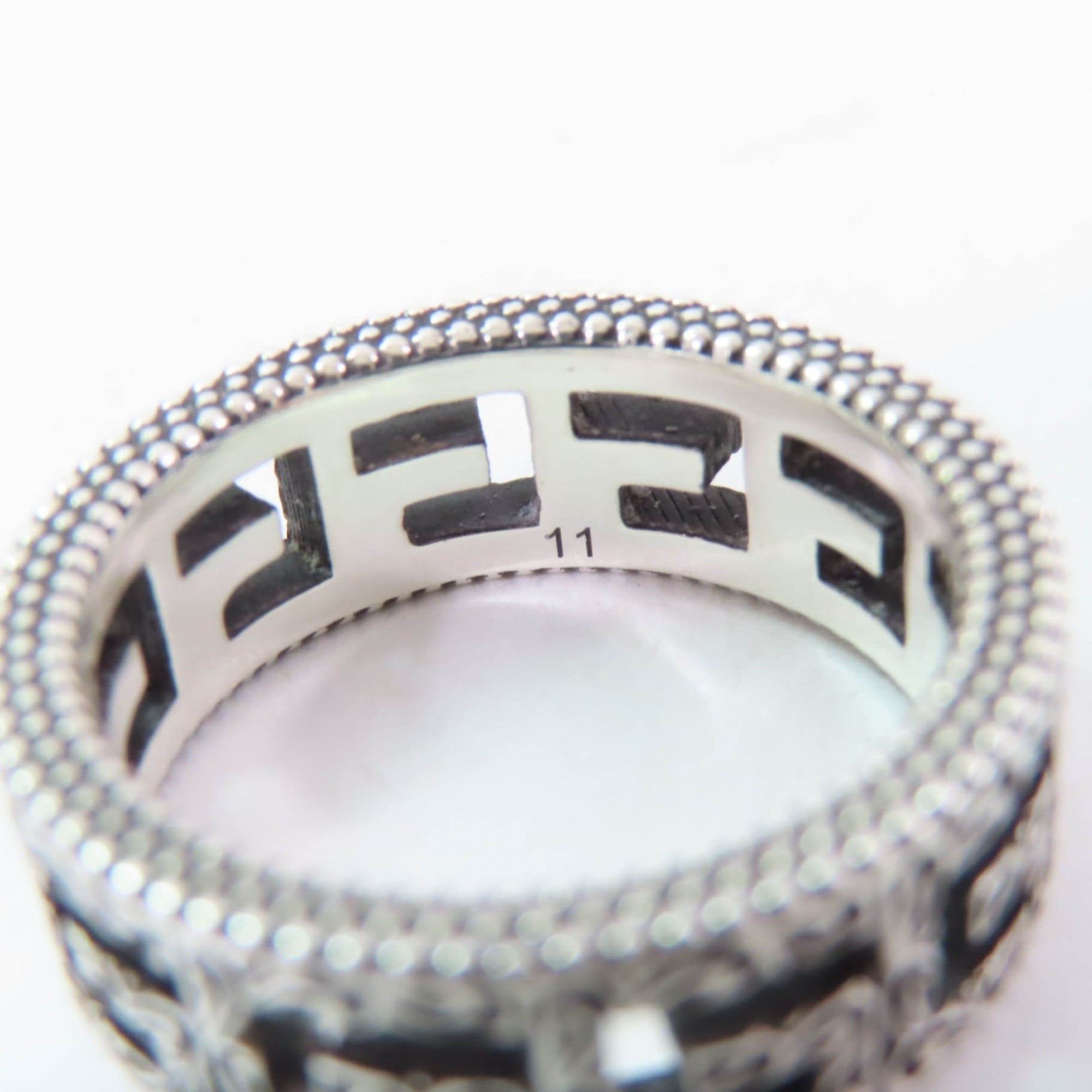 Arabesque Square G Band Ring Sterling Silver