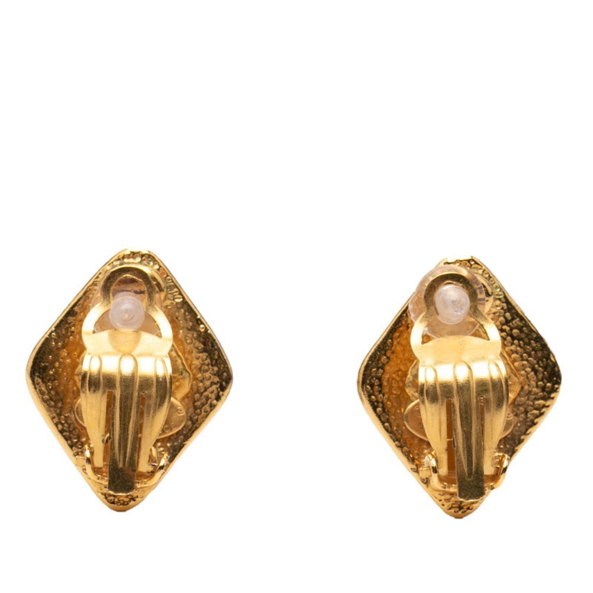 CC Logo Clip-On Earrings Metal Gold-Tone Metal
