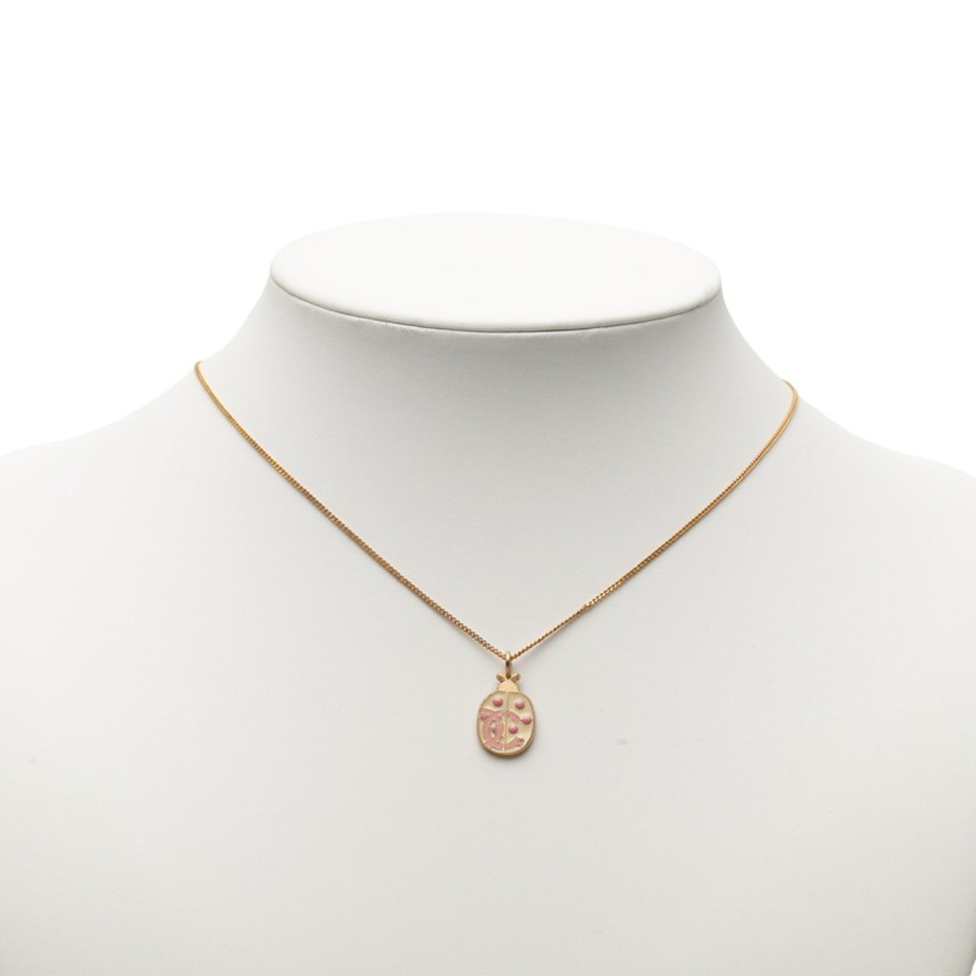 CC Logo Ladybug Pendant Necklace Metal