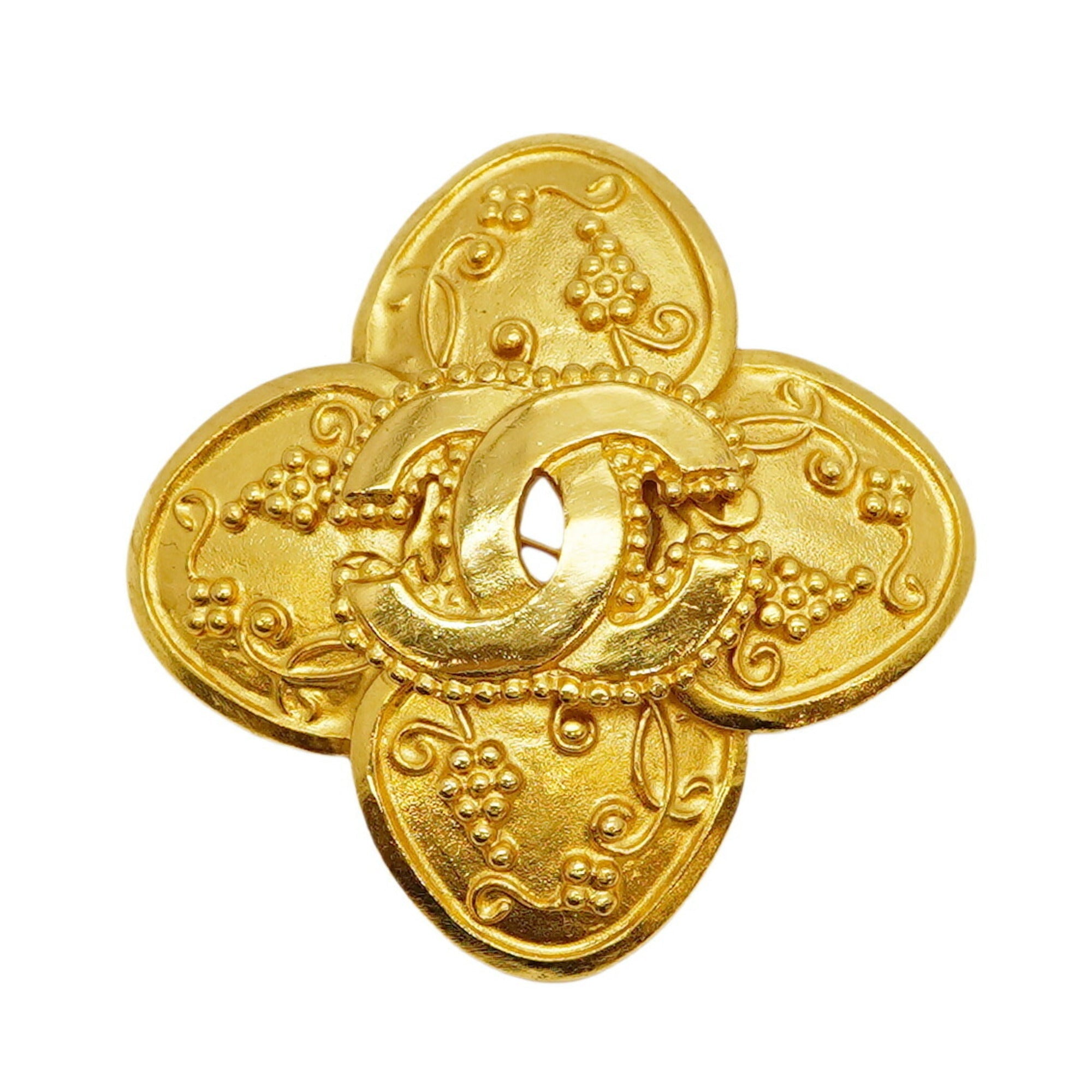 CC Logo Flower Brooch Metal