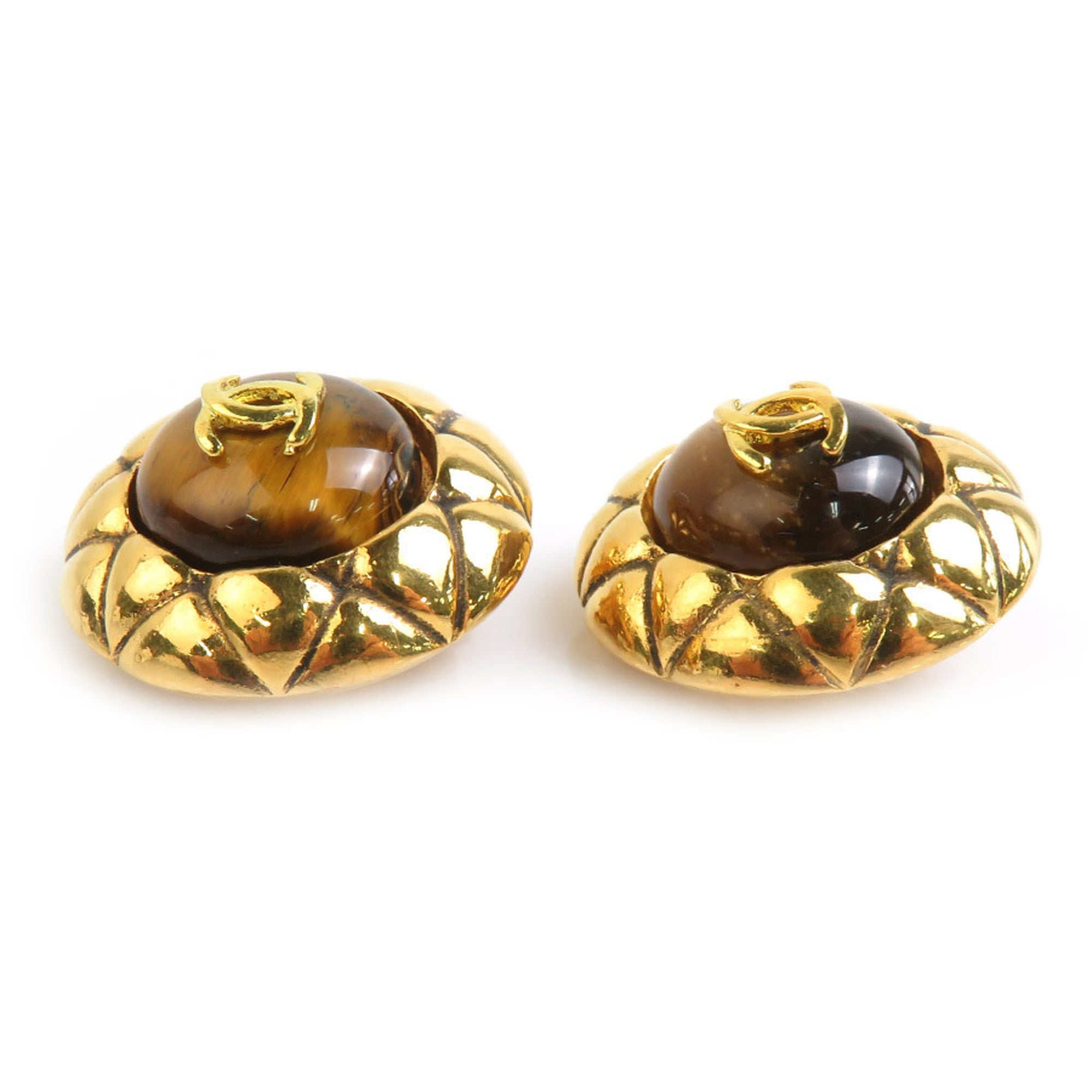 CC Logo Clip-On Earrings Gold-Tone Metal Gold-Tone Metal