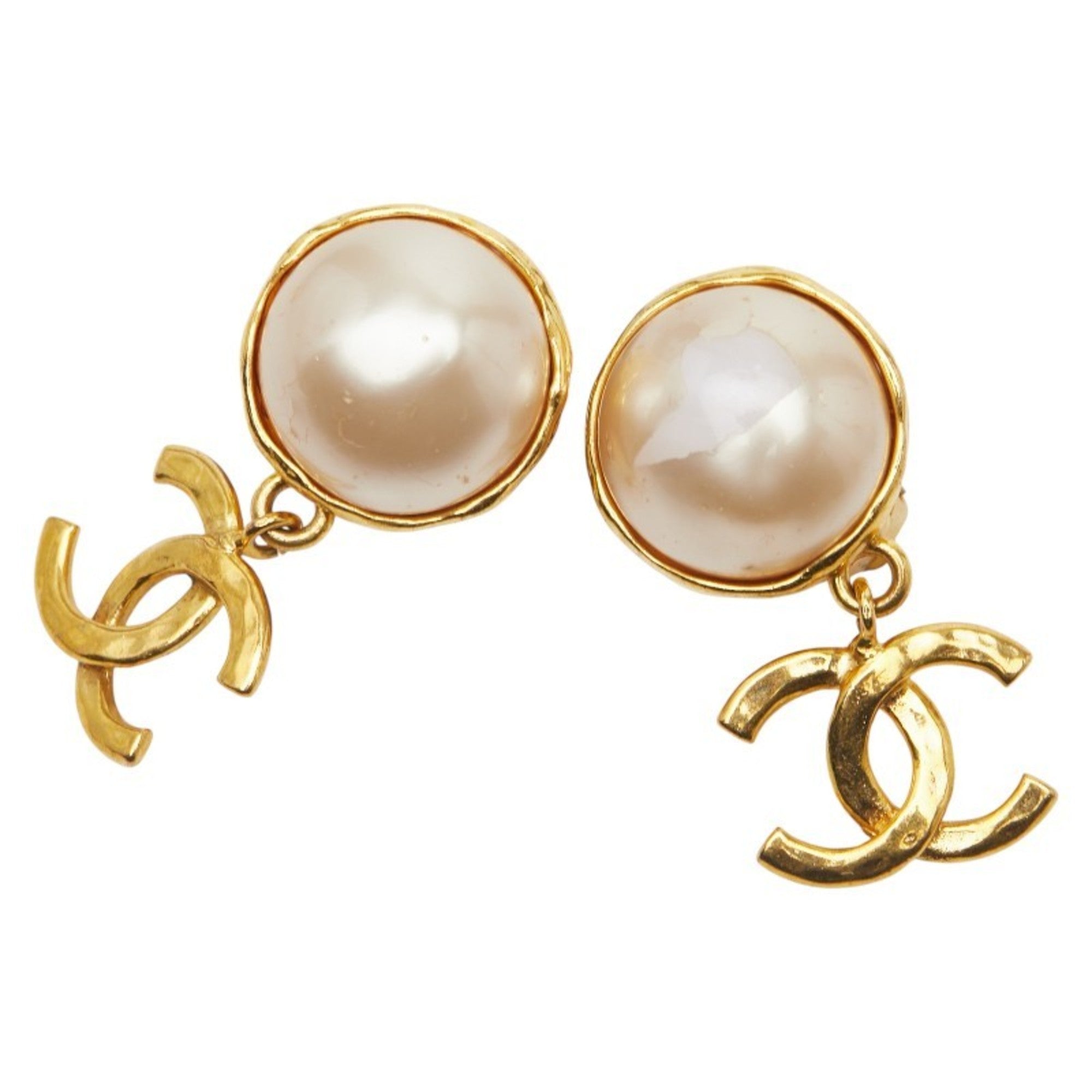 CC Logo Clip-On Earrings Metal Gold-Tone Metal