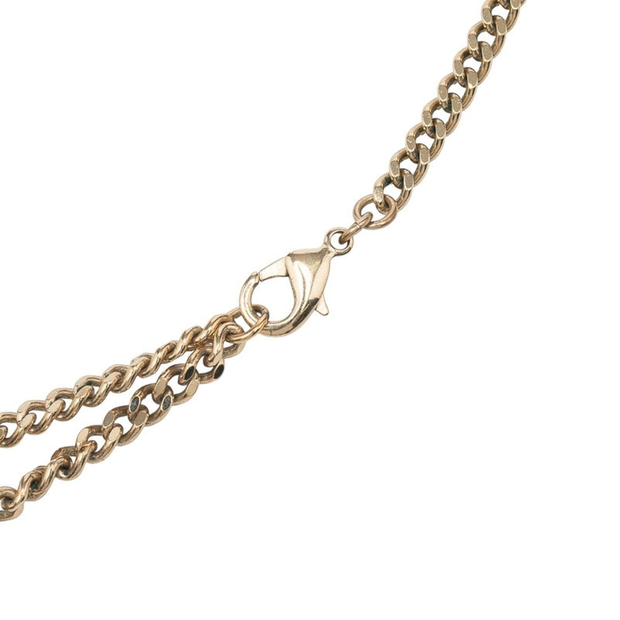 CC Logo Pendant Necklace Gold-Tone Metal