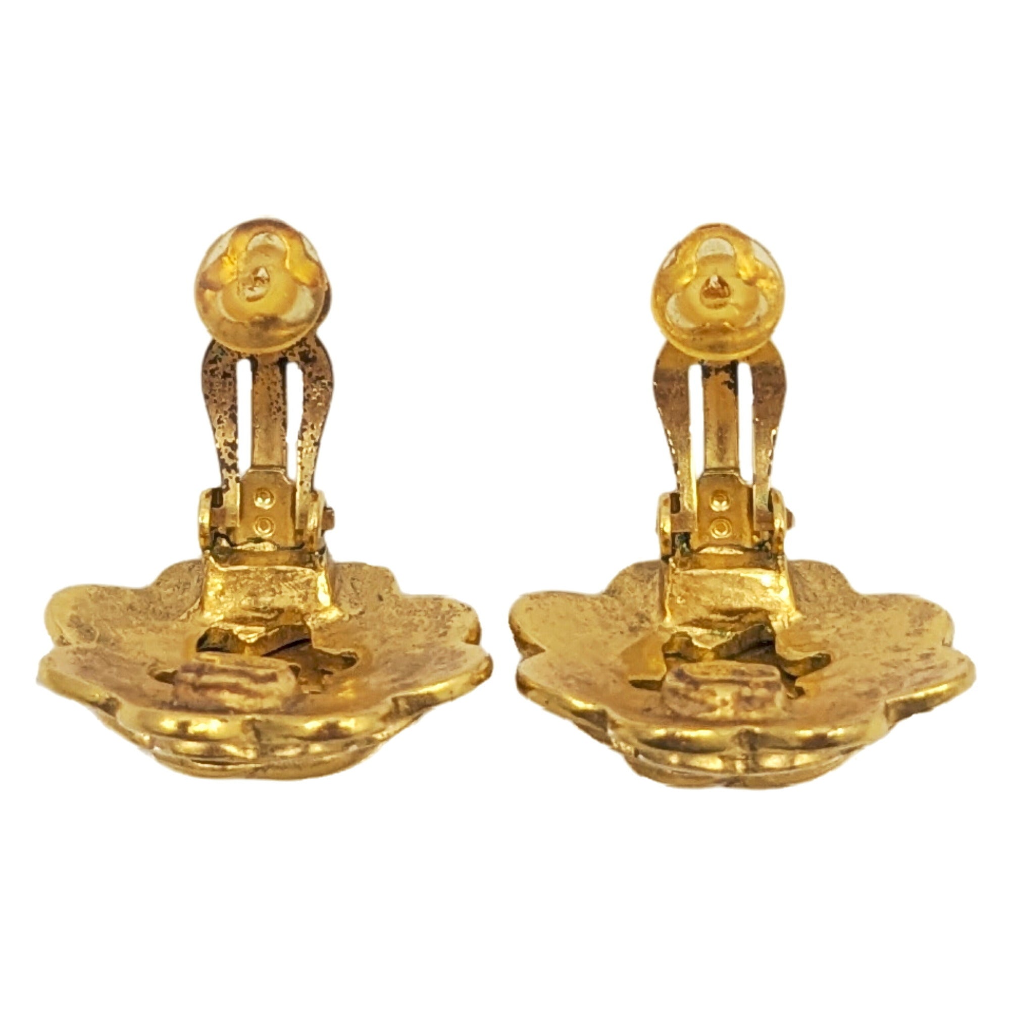 CC Logo Clip-On Earrings Metal Gold-Tone Metal