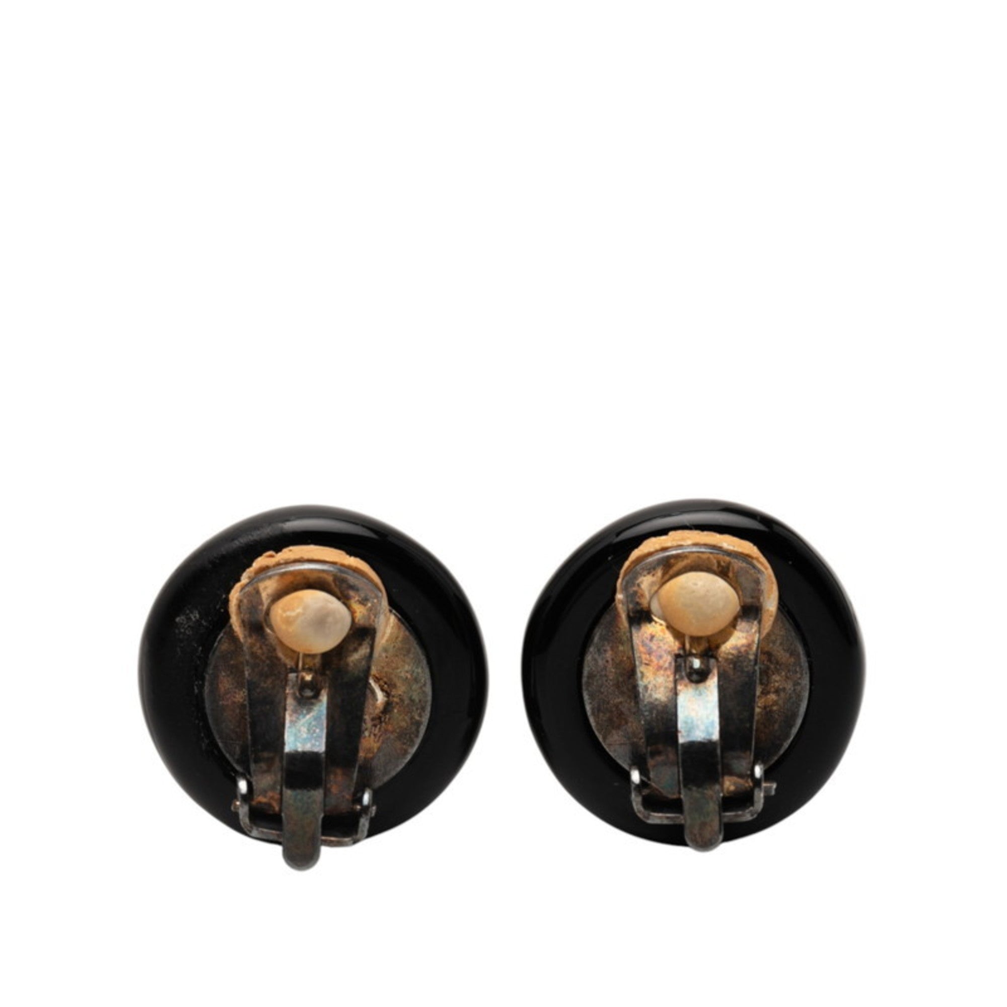 CC Logo Clip-On Earrings Gold-Tone Metal
