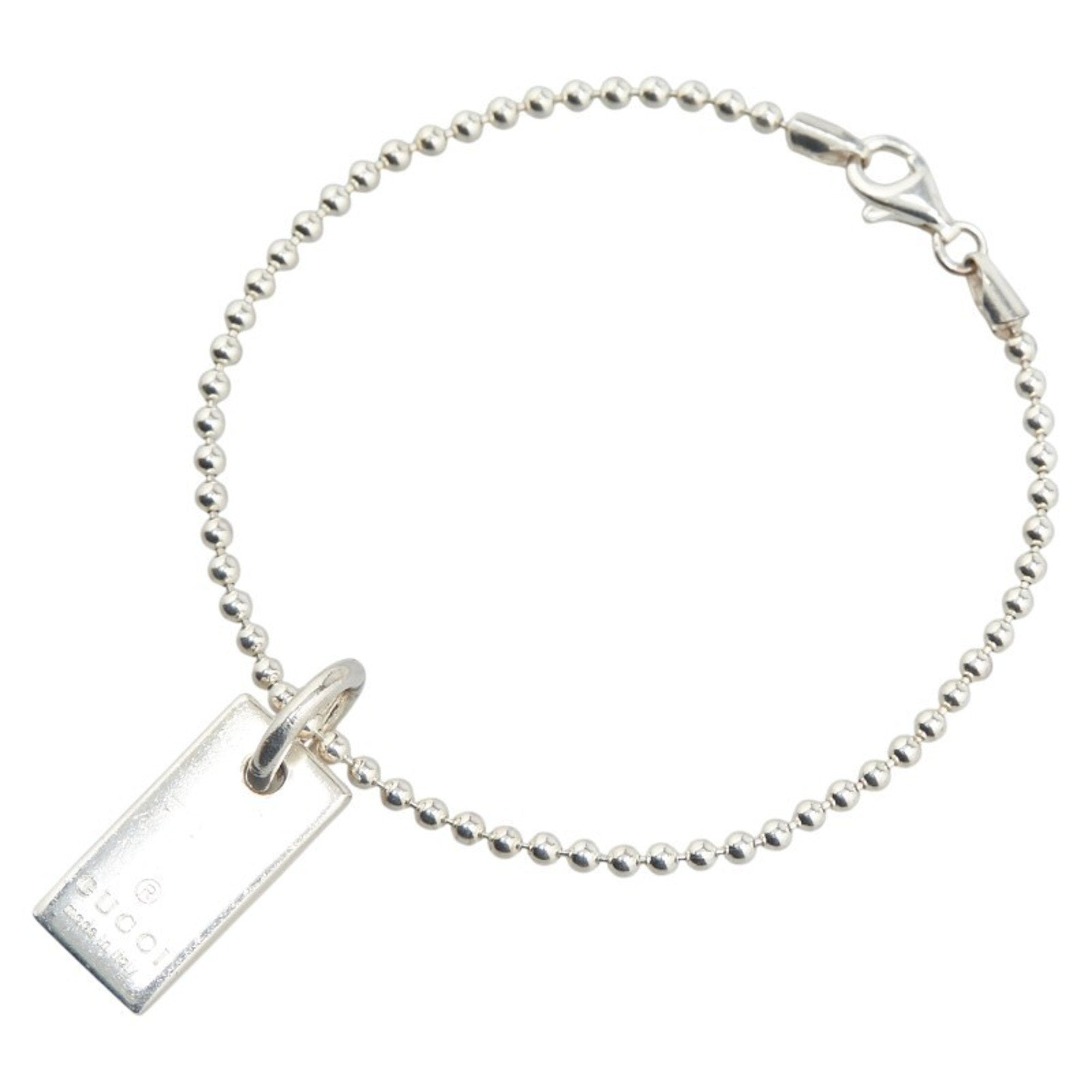 Ball Chain Plate Bracelet Sterling Silver