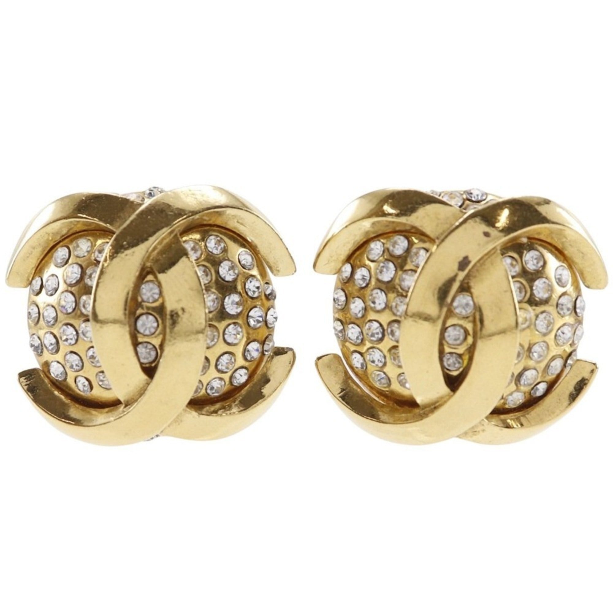 CC Logo Clip-On Earrings Metal Gold-Tone Metal