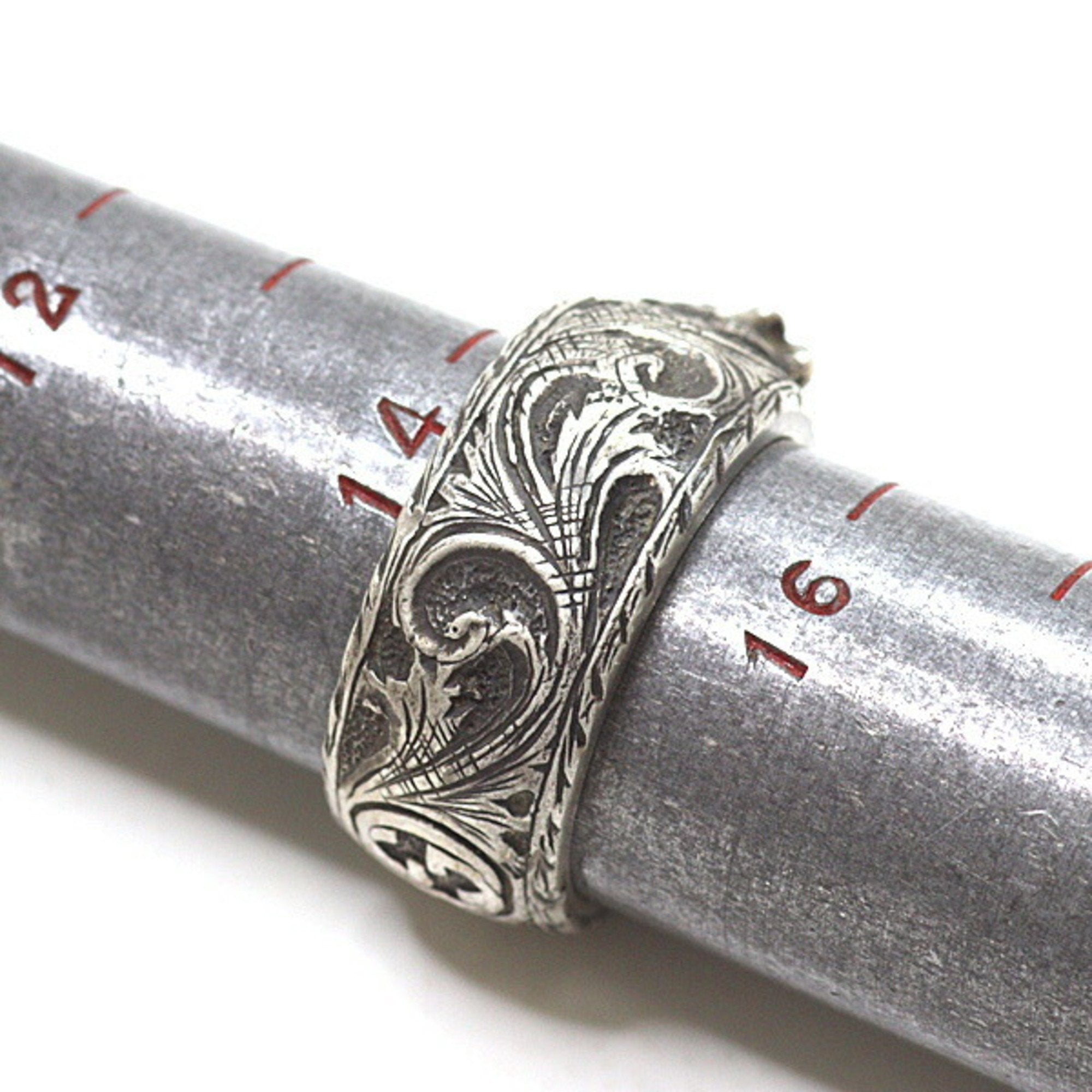 Tiger Head Arabesque Garden Ring Sterling Silver