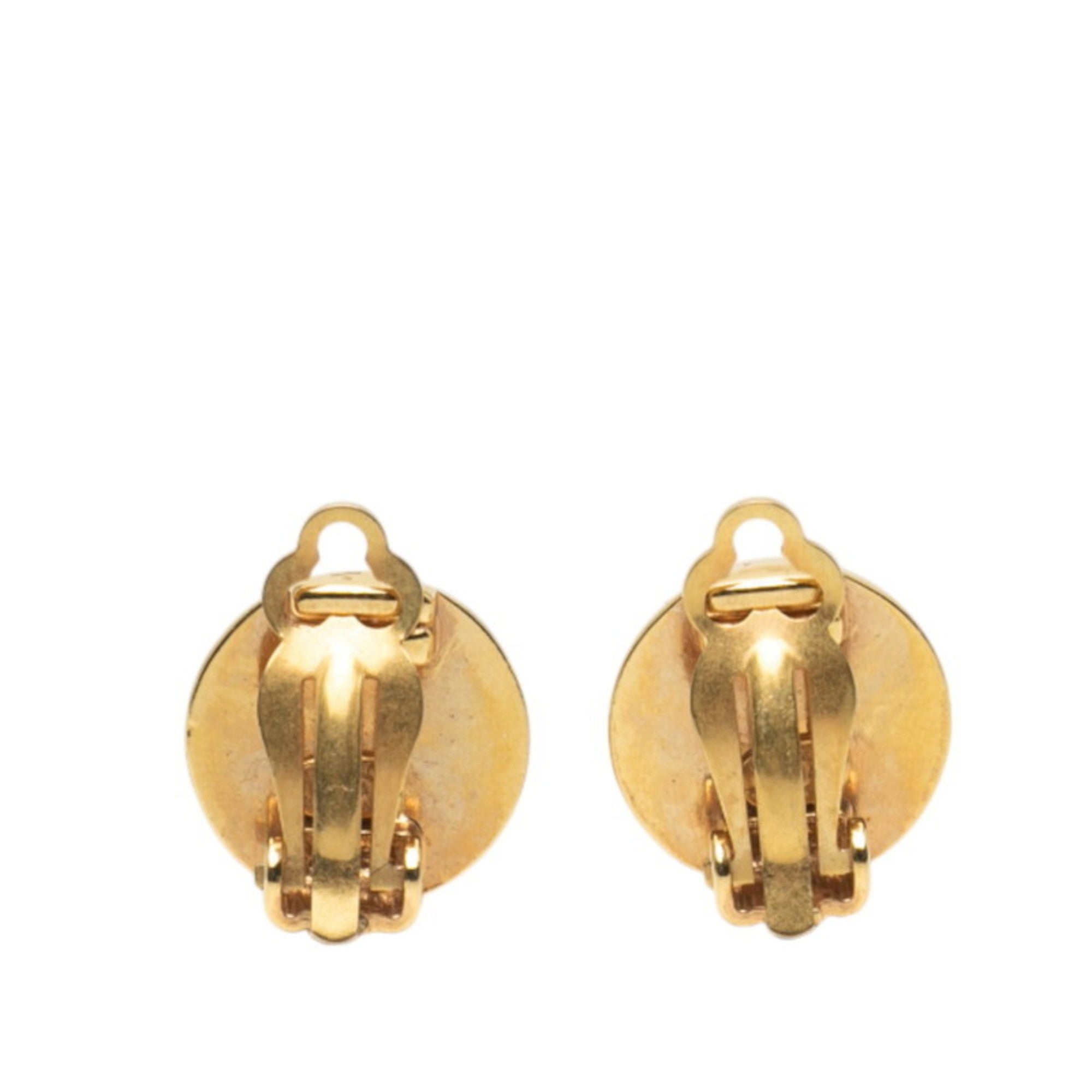 CC Logo Clip-On Earrings Metal Gold-Tone Metal