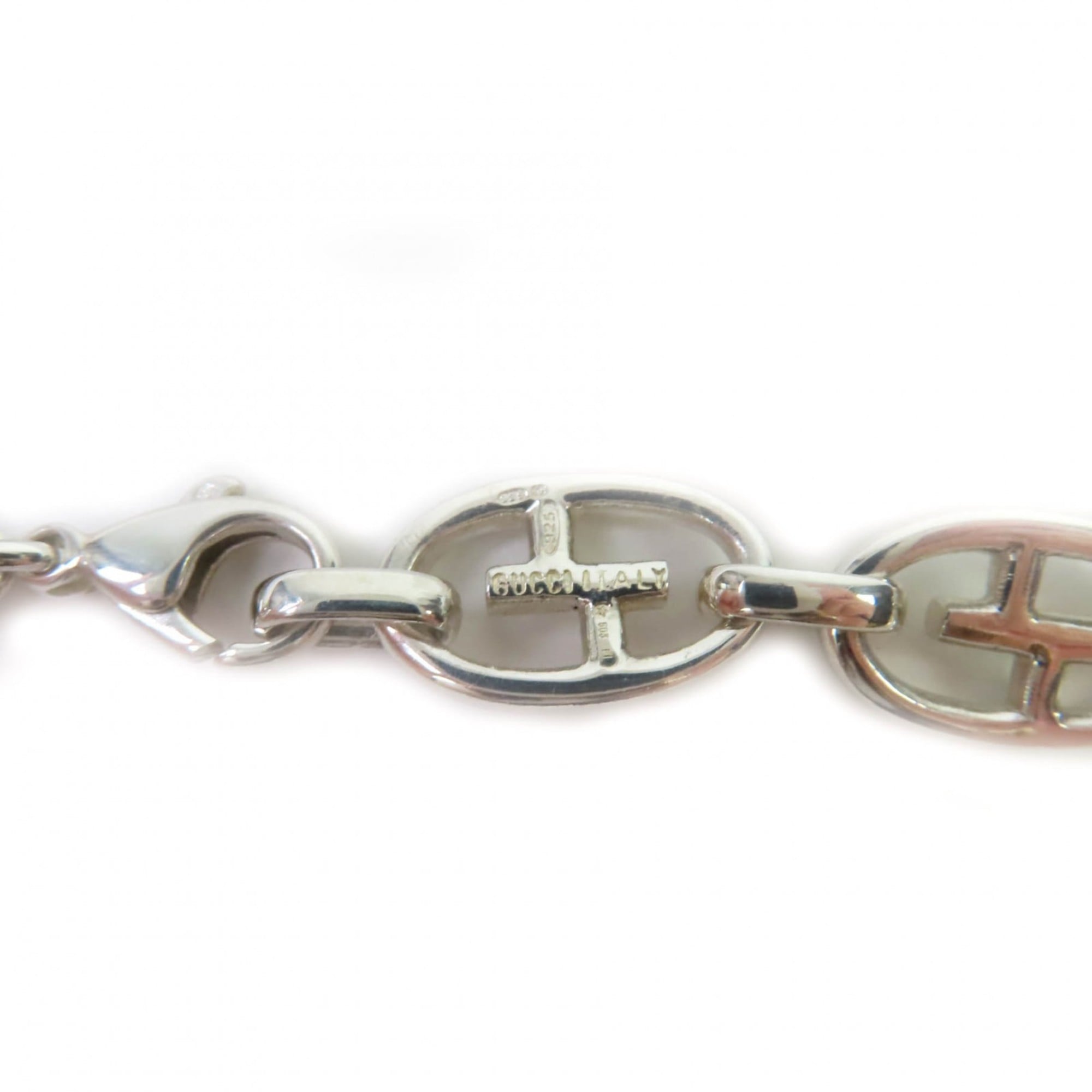 Vintage Double G Anchor Chain Necklace Sterling Silver
