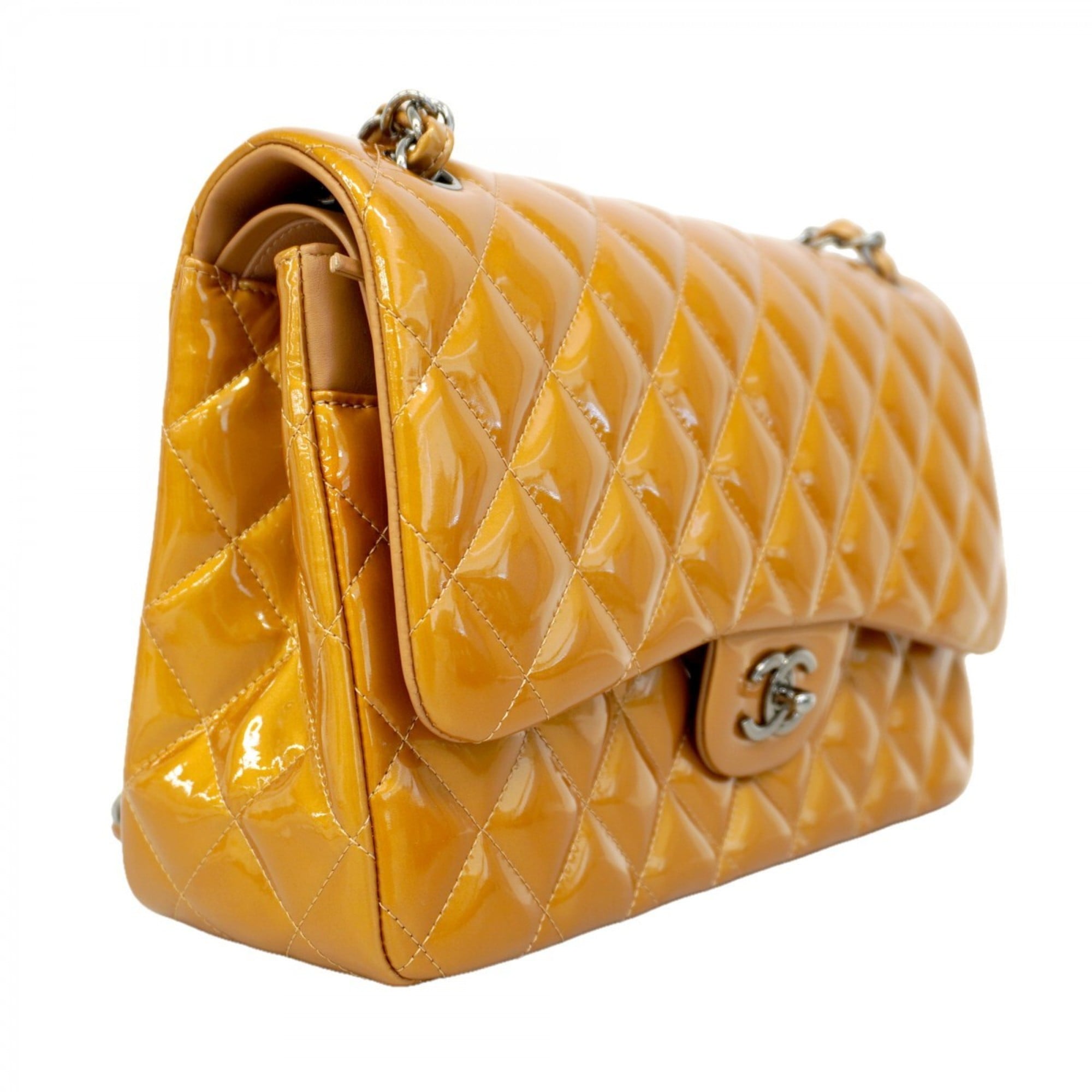 Classic Double Flap Bag Quilted Patent Jumbo
