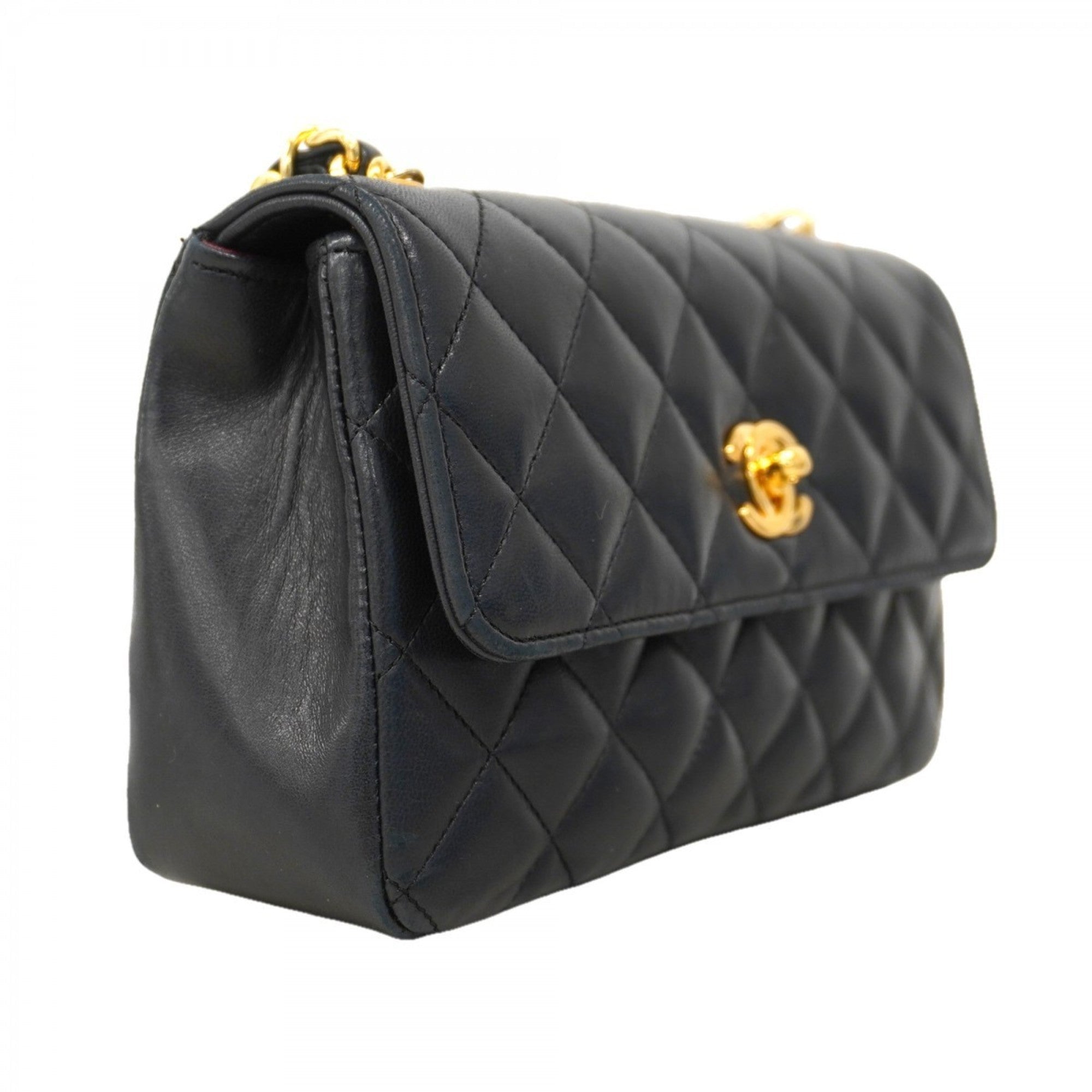 Vintage CC Chain Flap Bag Quilted Lambskin Mini