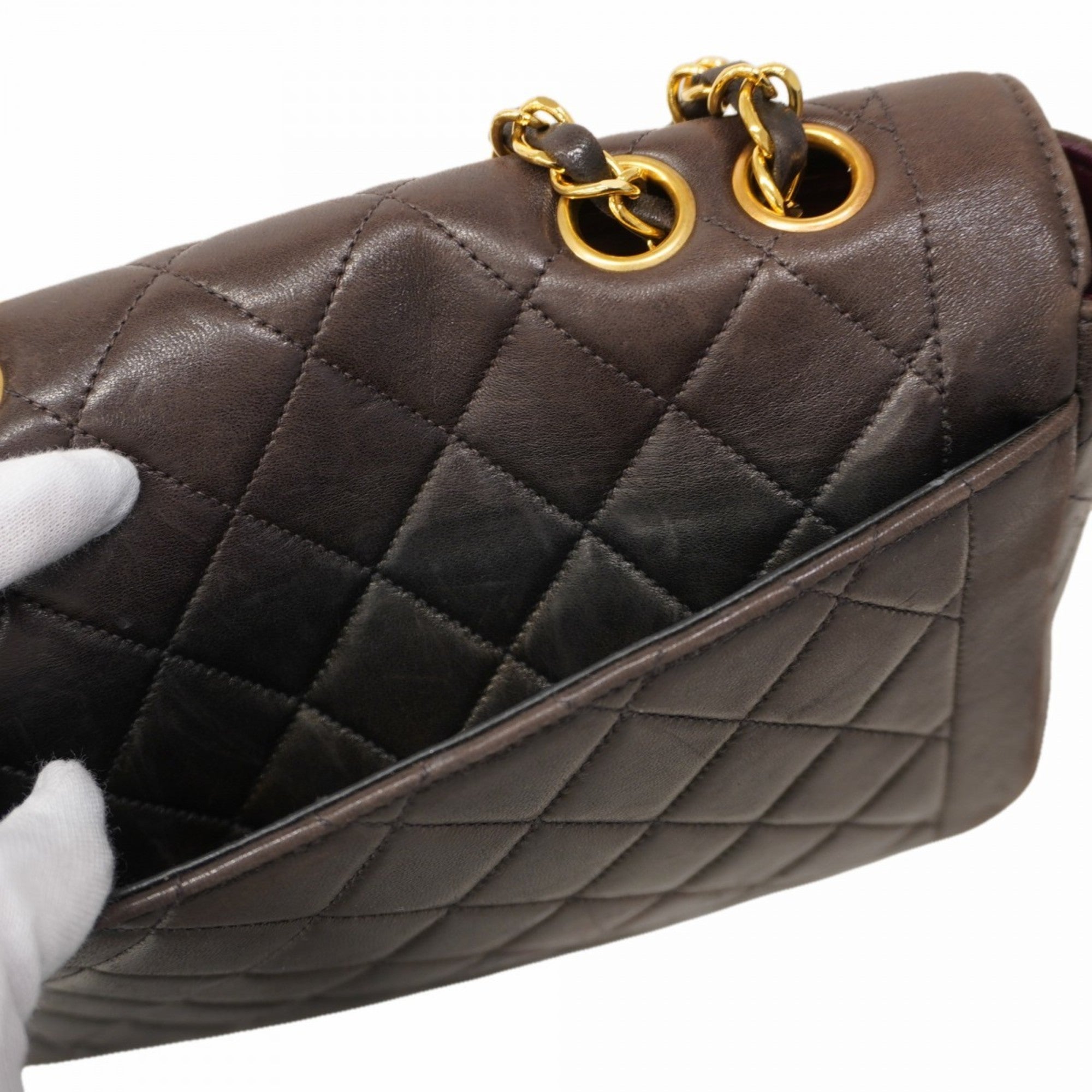 Vintage CC Chain Flap Bag Quilted Lambskin Small