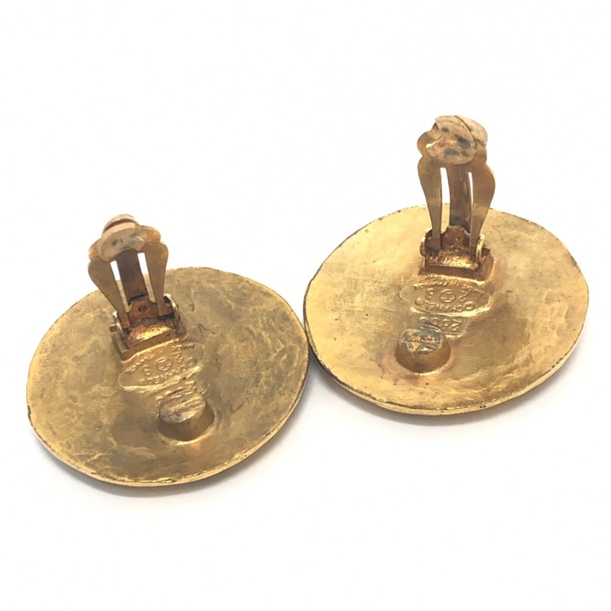 CC Logo Clip-On Earrings Gold-Tone Metal Gold-Tone Metal