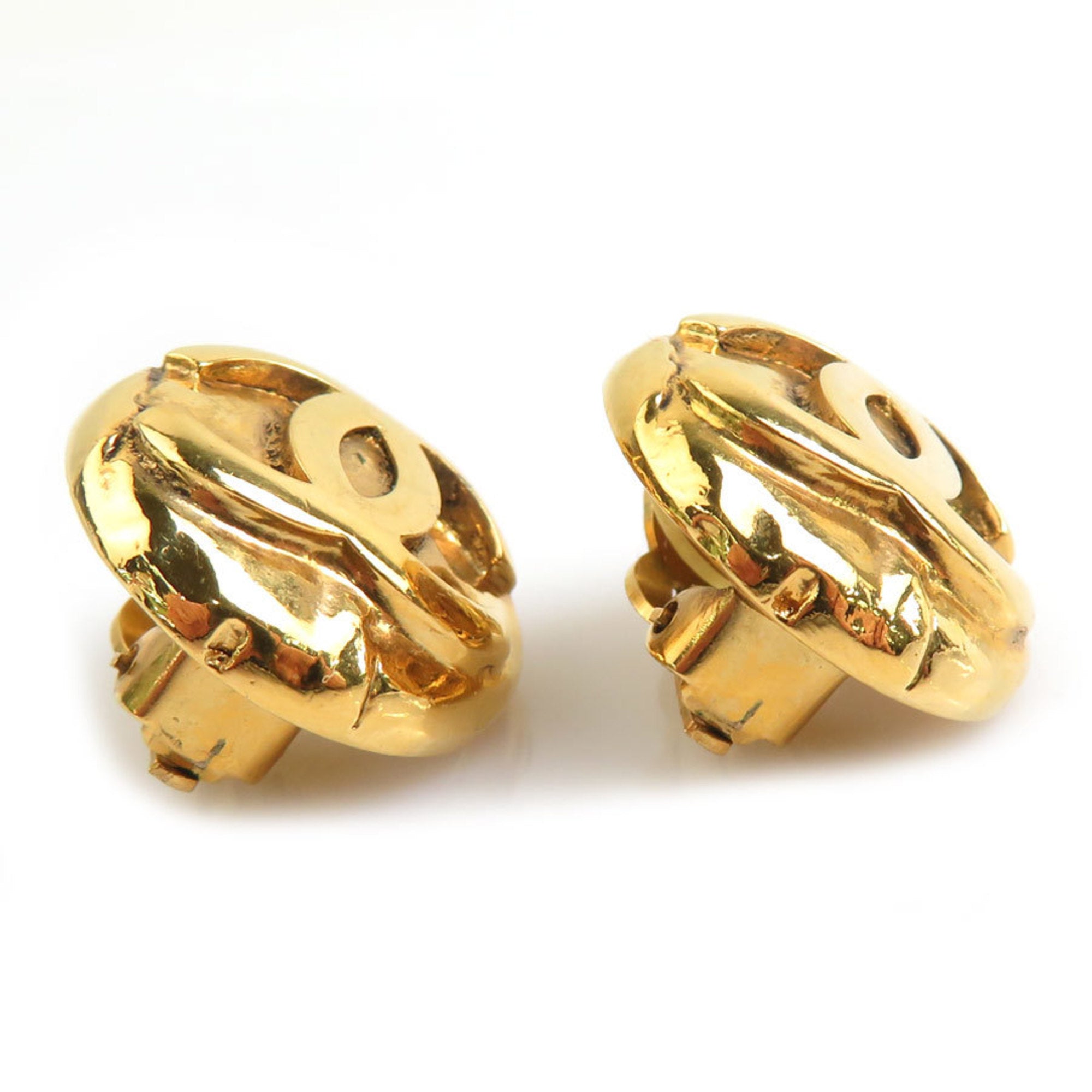 CC Logo Clip-On Earrings Gold-Tone Metal Gold-Tone Metal
