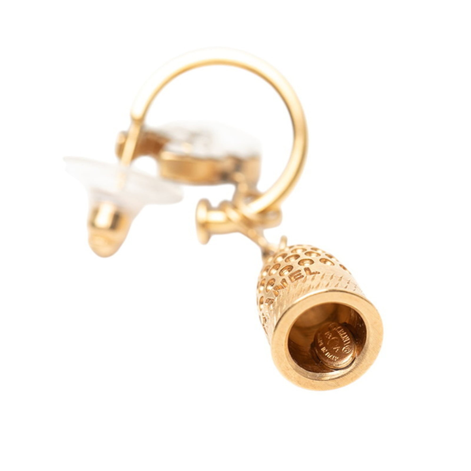 CC Logo Hoop Earrings Metal Gold-Tone Metal