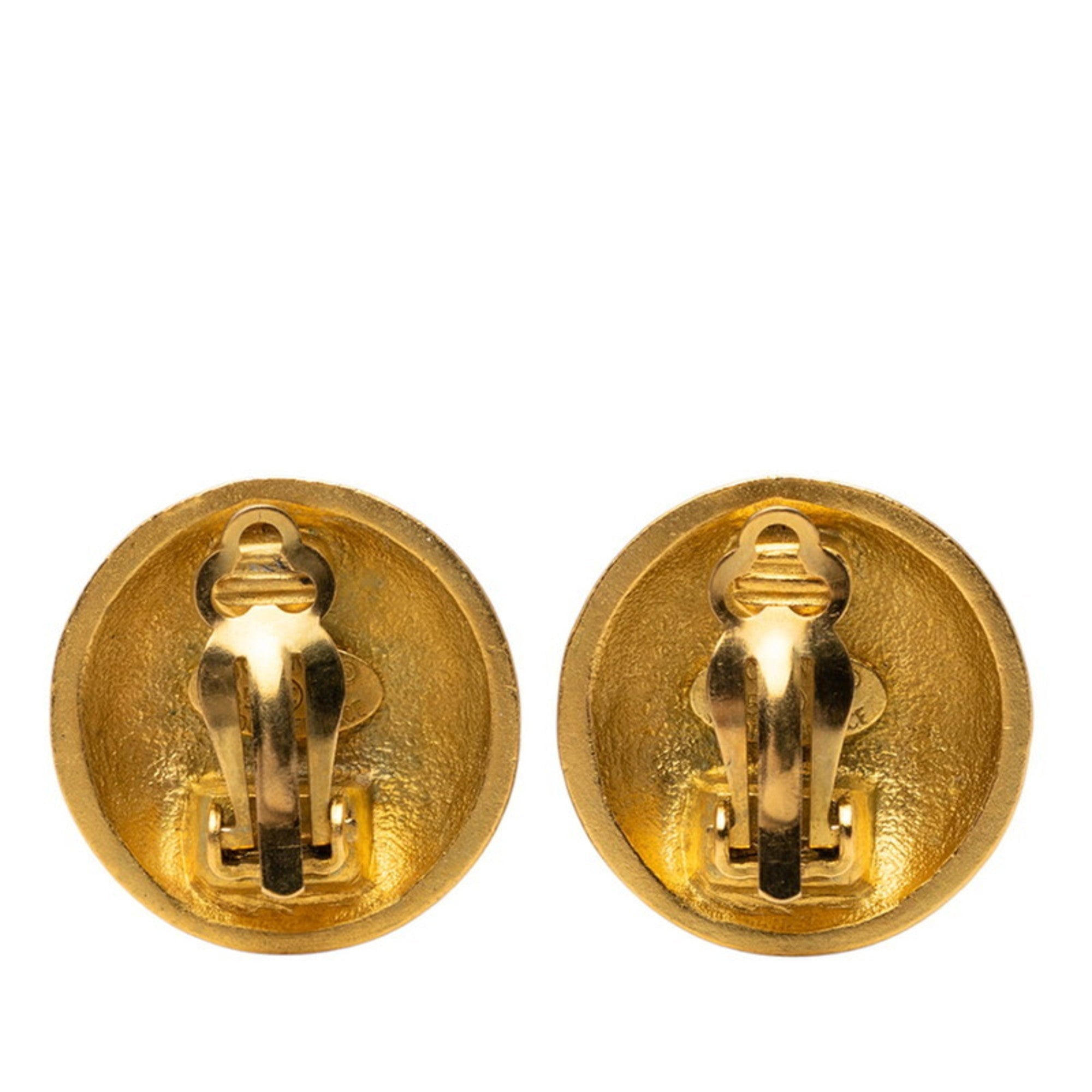 CC Logo Clip-On Earrings Metal Gold-Tone Metal
