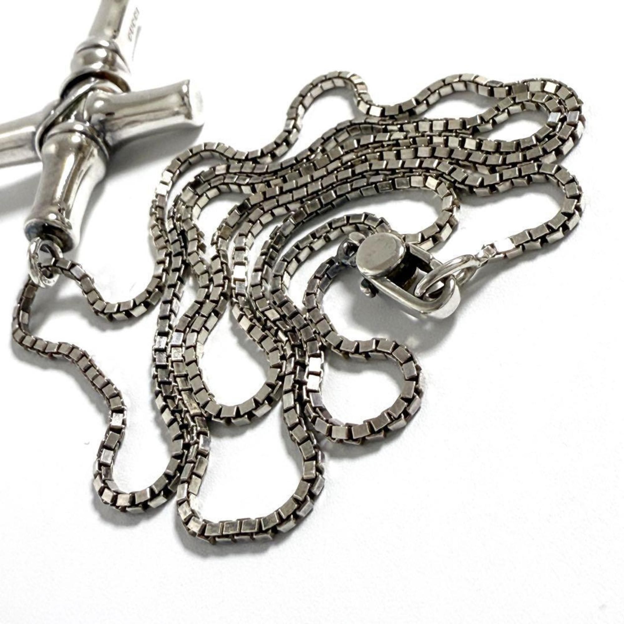 Bamboo Cross Pendant Necklace Sterling Silver