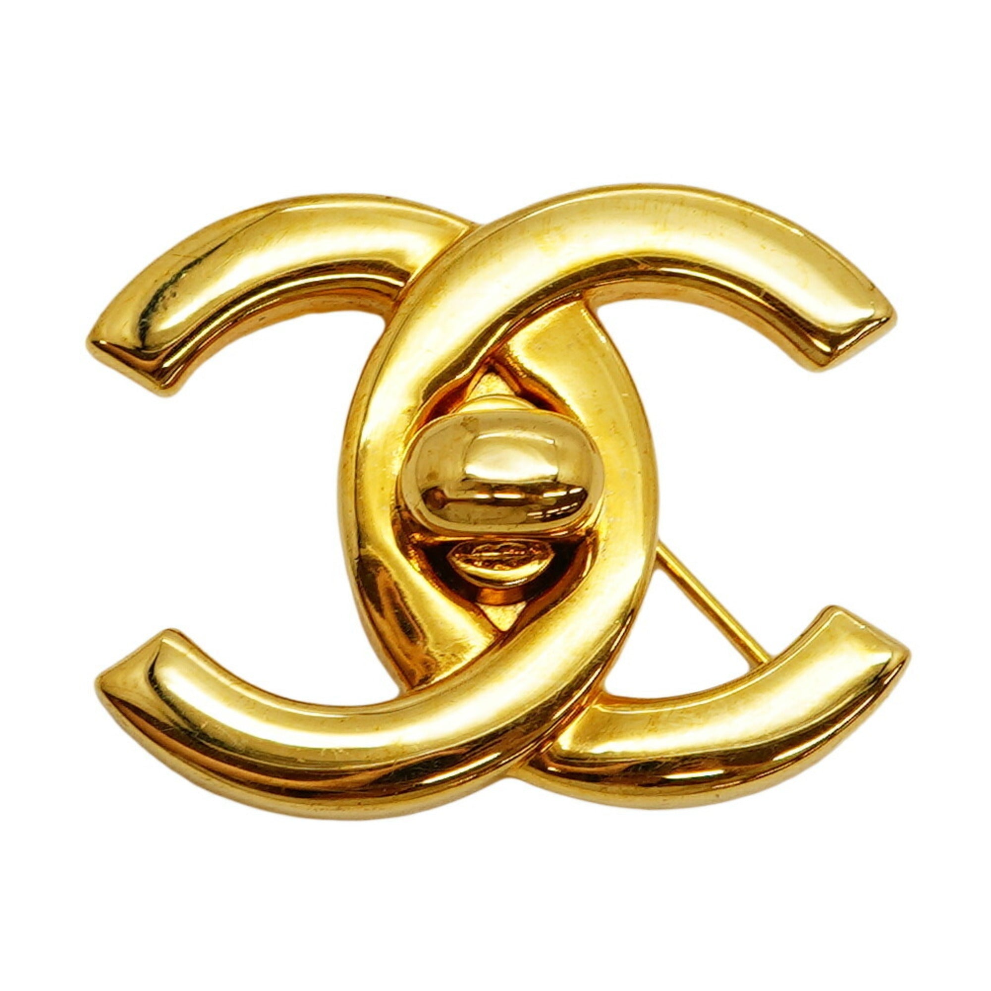 CC Logo Lock Brooch Metal