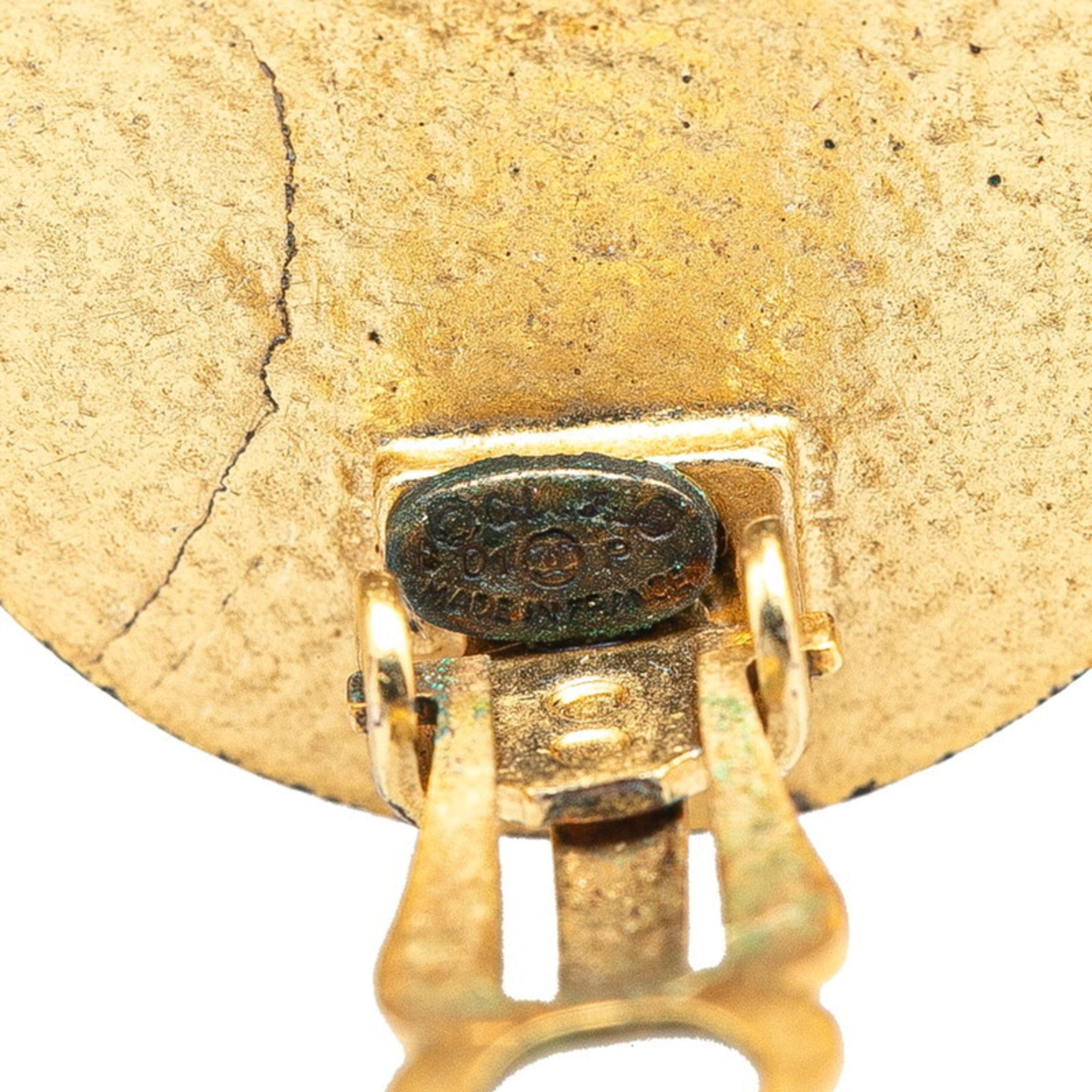 CC Logo Clip-On Earrings Gold-Tone Metal Gold-Tone Metal