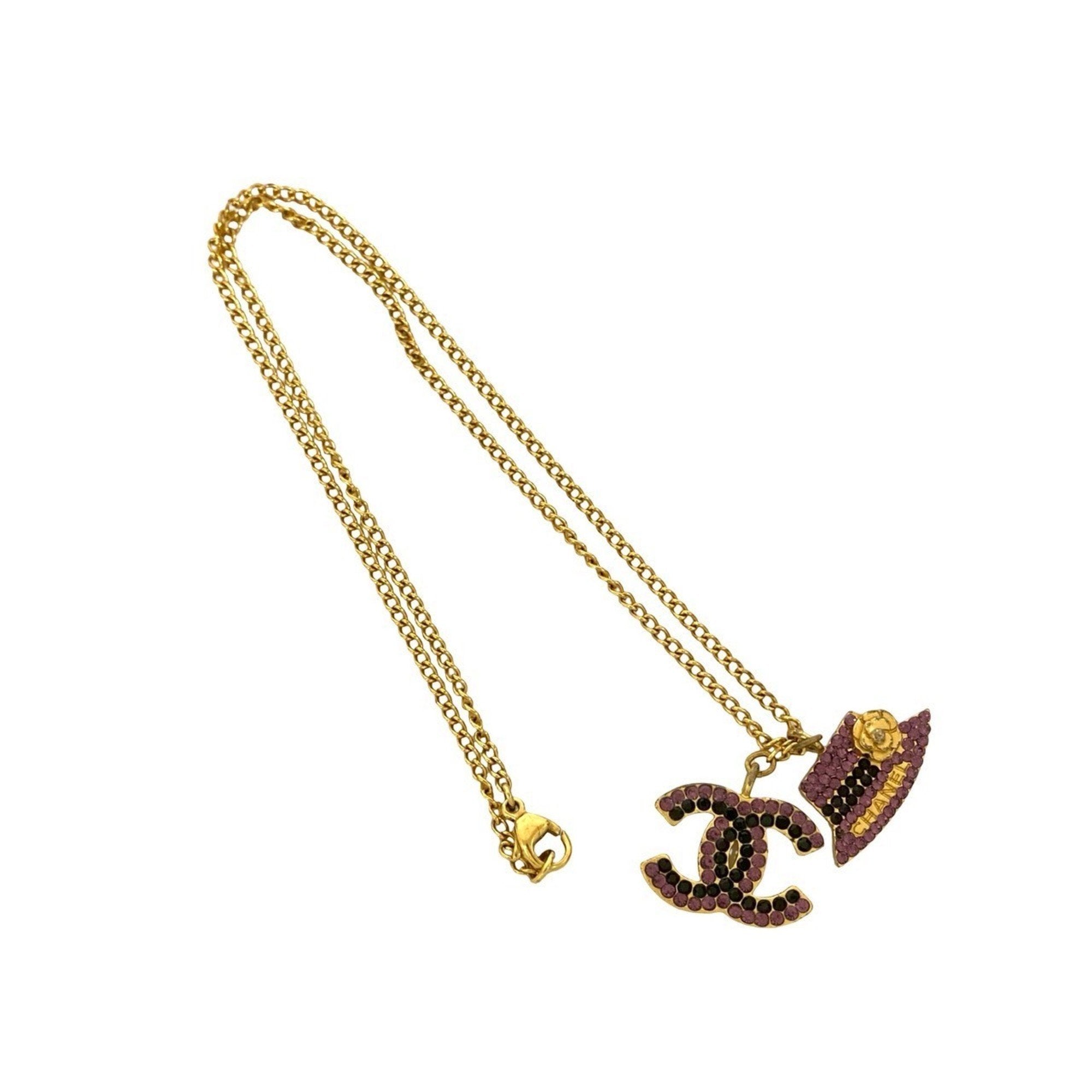 CC Logo Pendant Necklace Metal