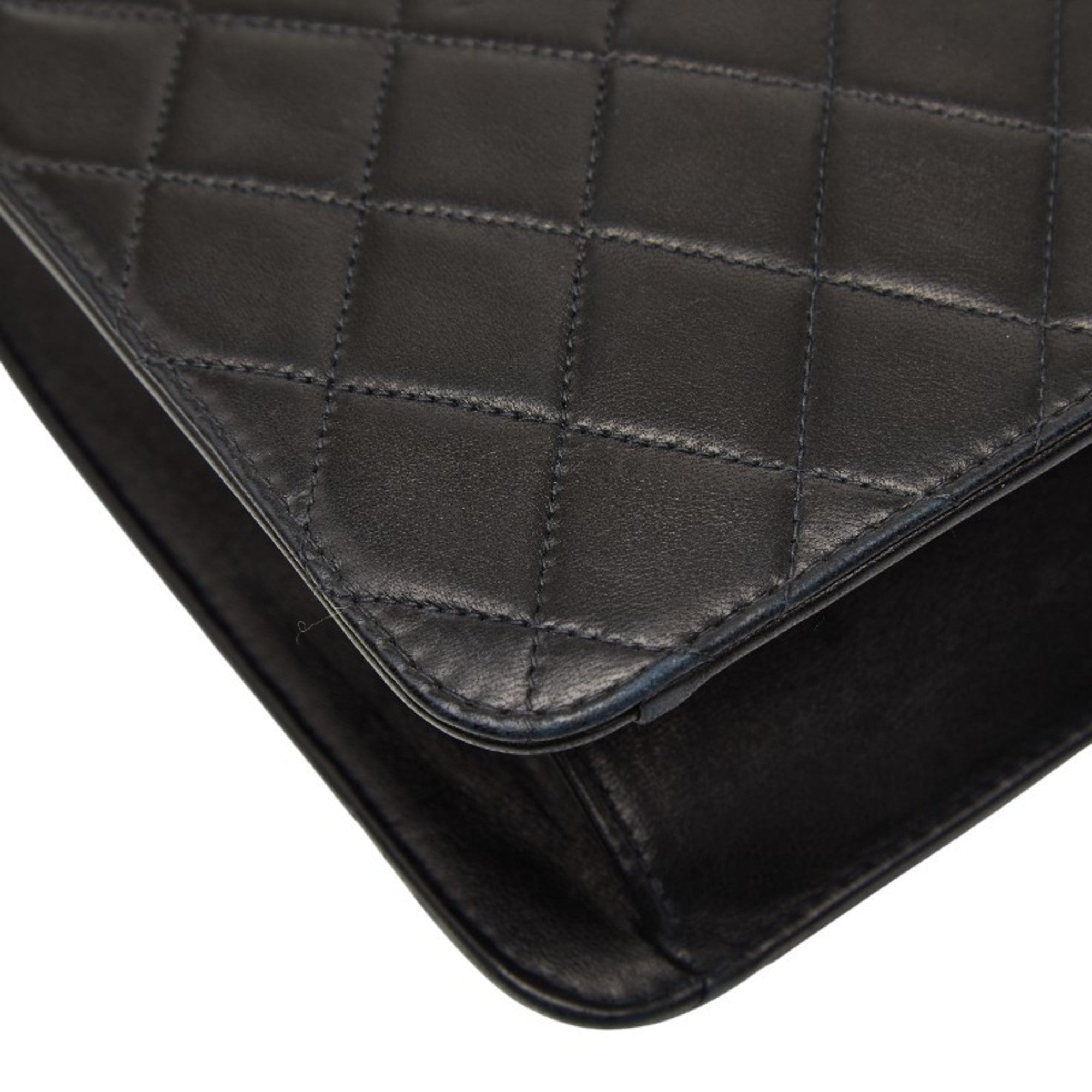 Vintage Clutch with Chain Quilted Leather Medium