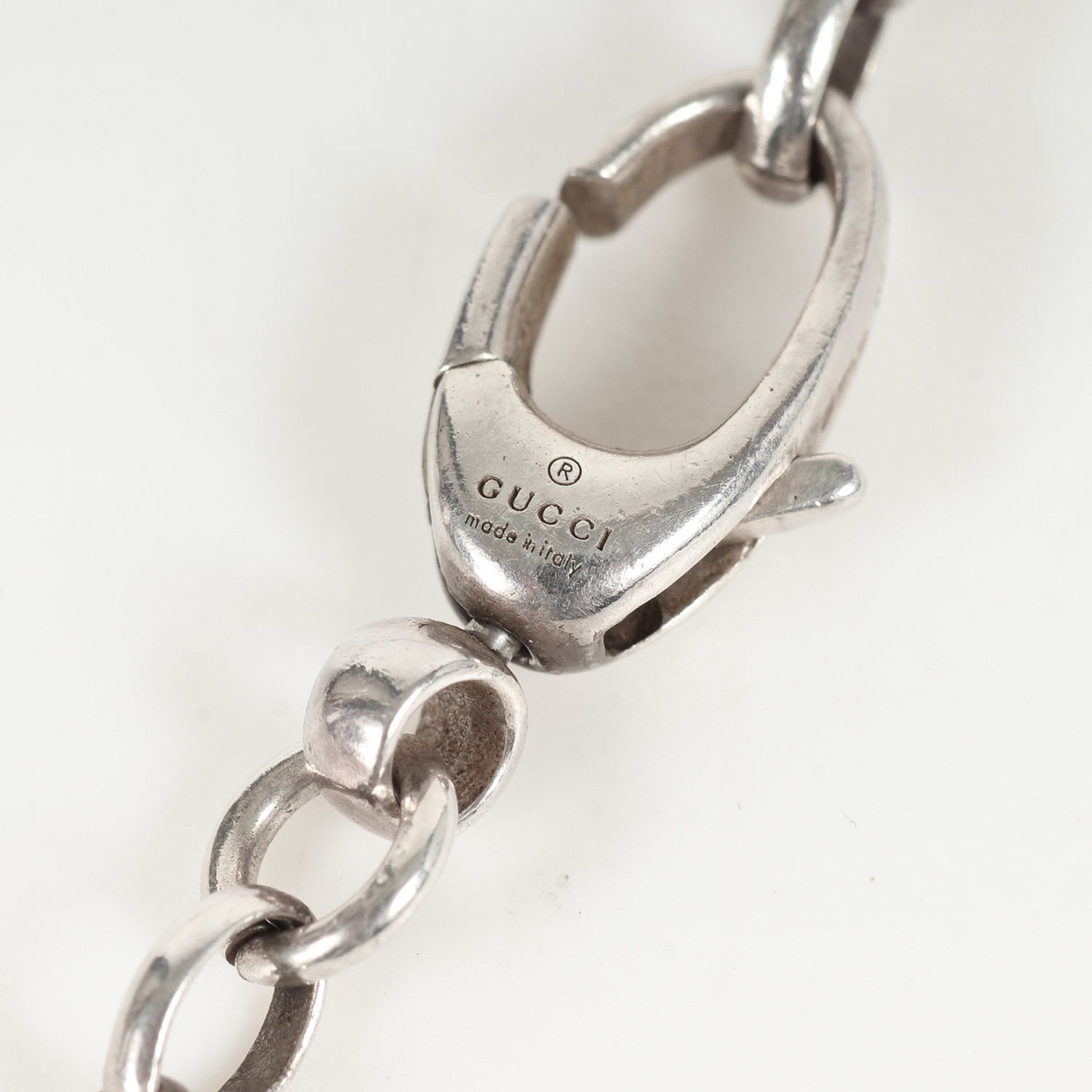 Circle Interlocking GG Pendant Necklace Sterling Silver