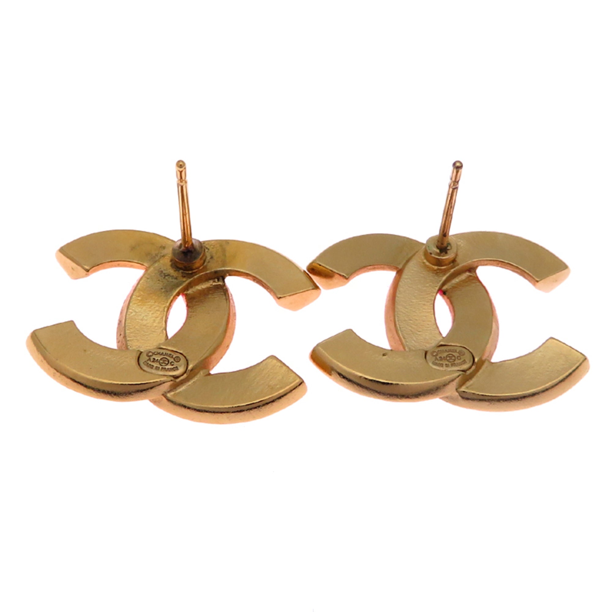 CC Logo Earrings Metal Gold-Tone Metal