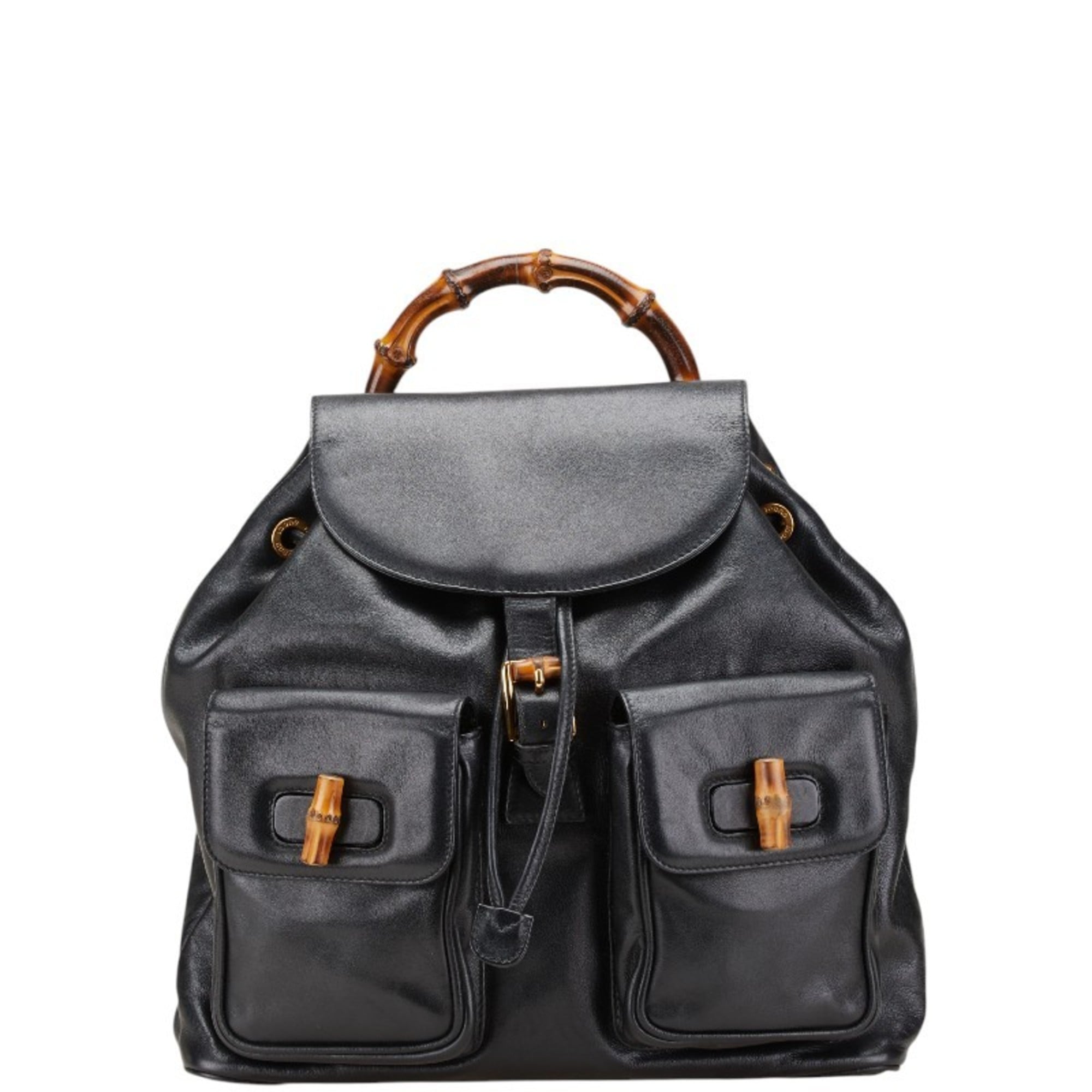 Vintage Bamboo Backpack Leather Medium