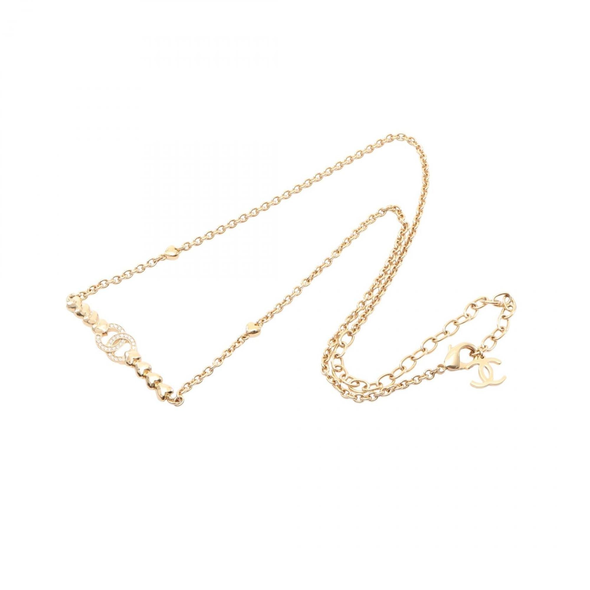 CC Logo Heart Pendant Necklace Metal