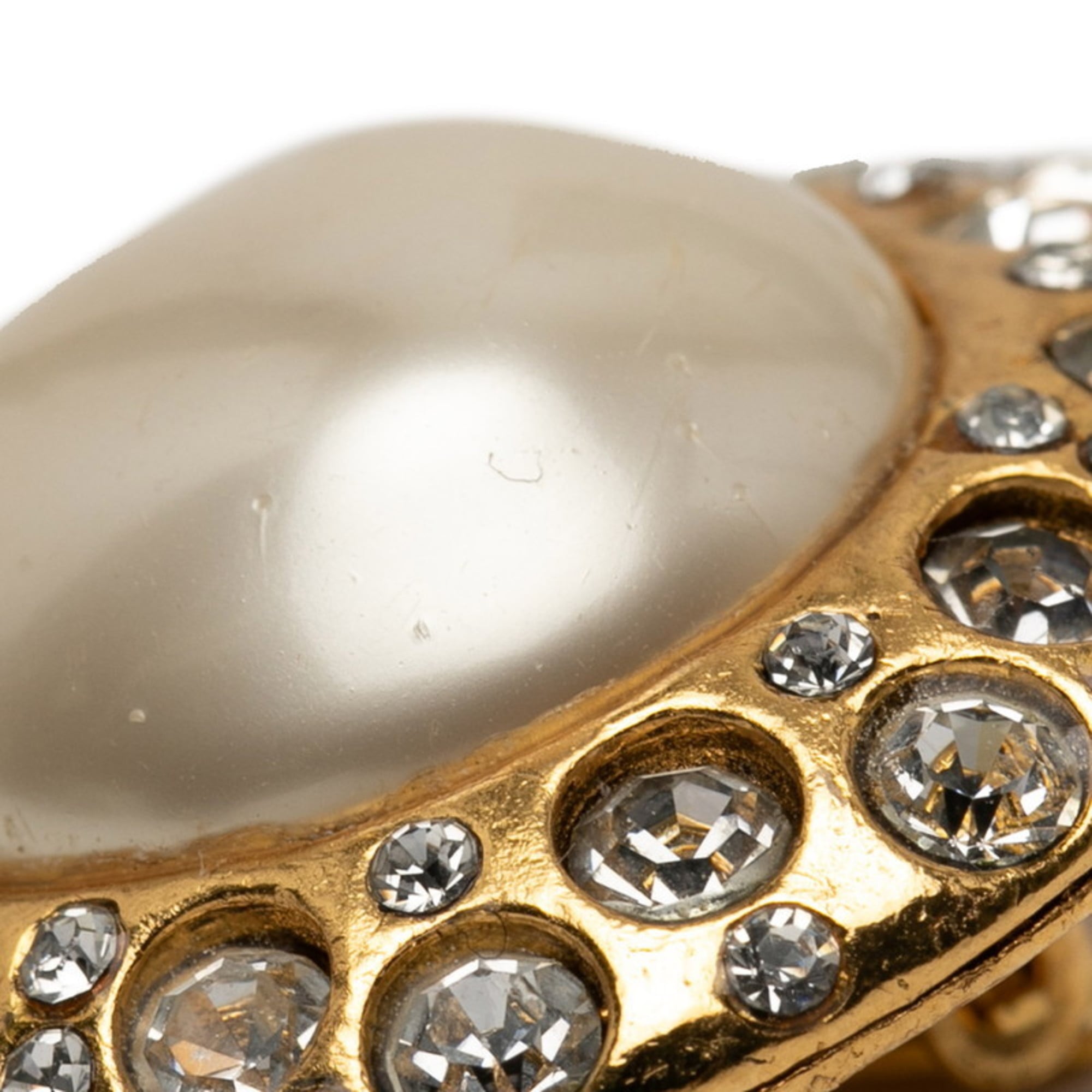 Clip-On Earrings Pearl Clip-On Gold-Tone Metal