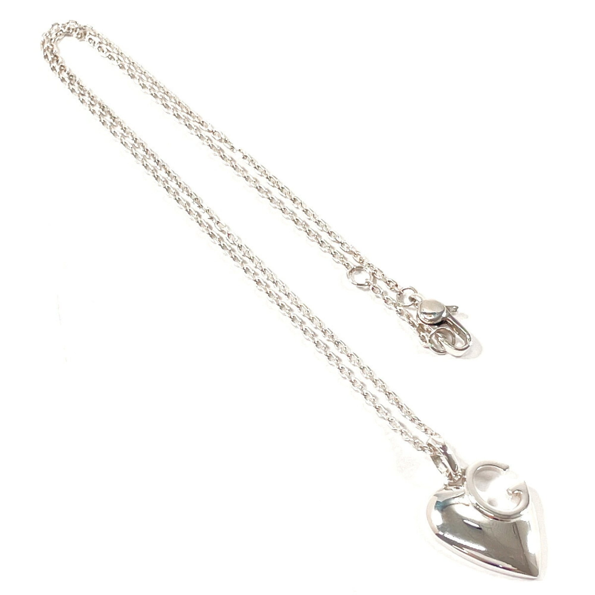 G Heart Pendant Necklace Sterling Silver