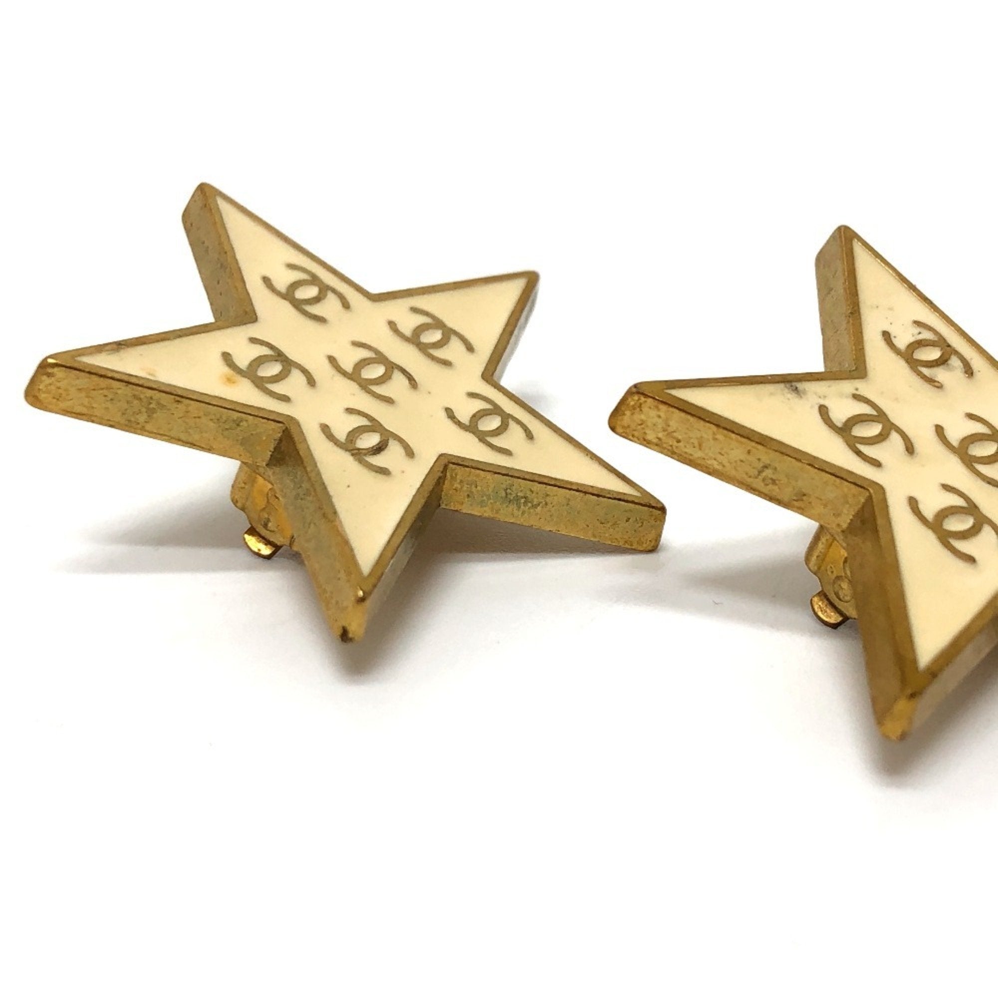 CC Logo Star Clip-On Earrings Metal