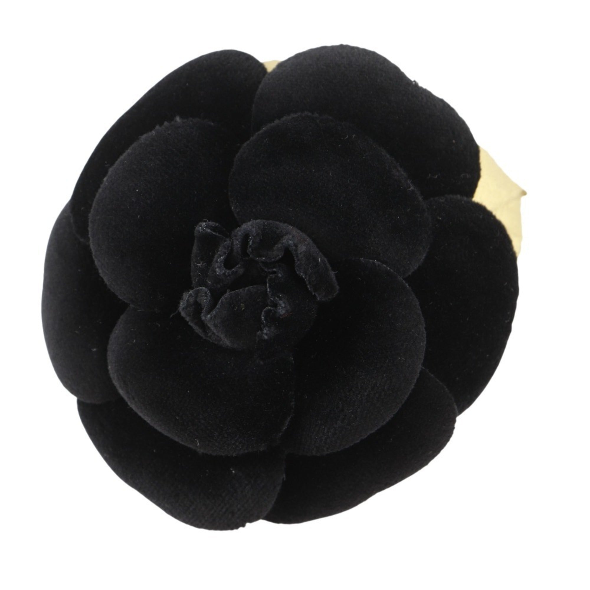 Camellia Brooch Velvet Black