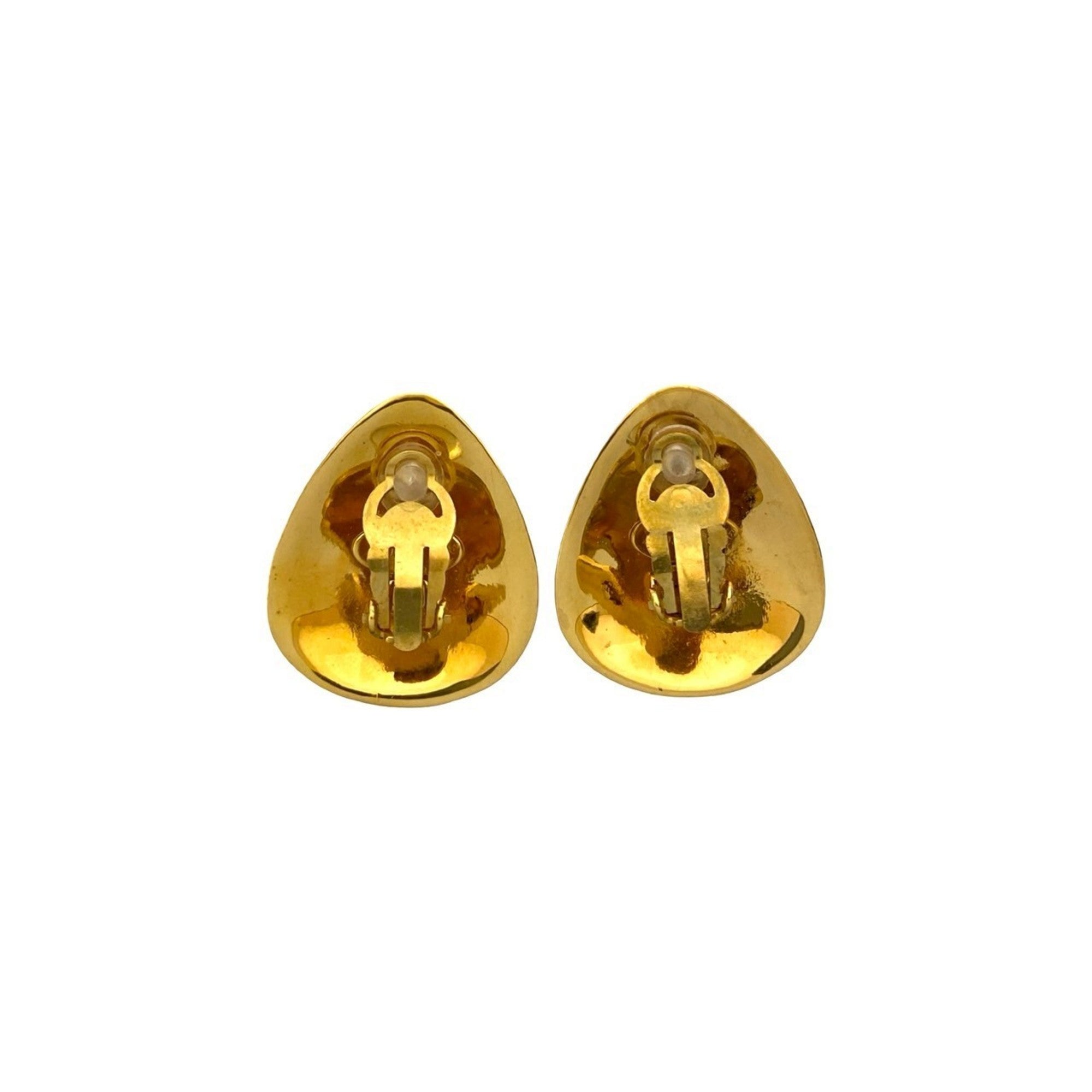 CC Logo Clip-On Earrings Metal Gold-Tone Metal