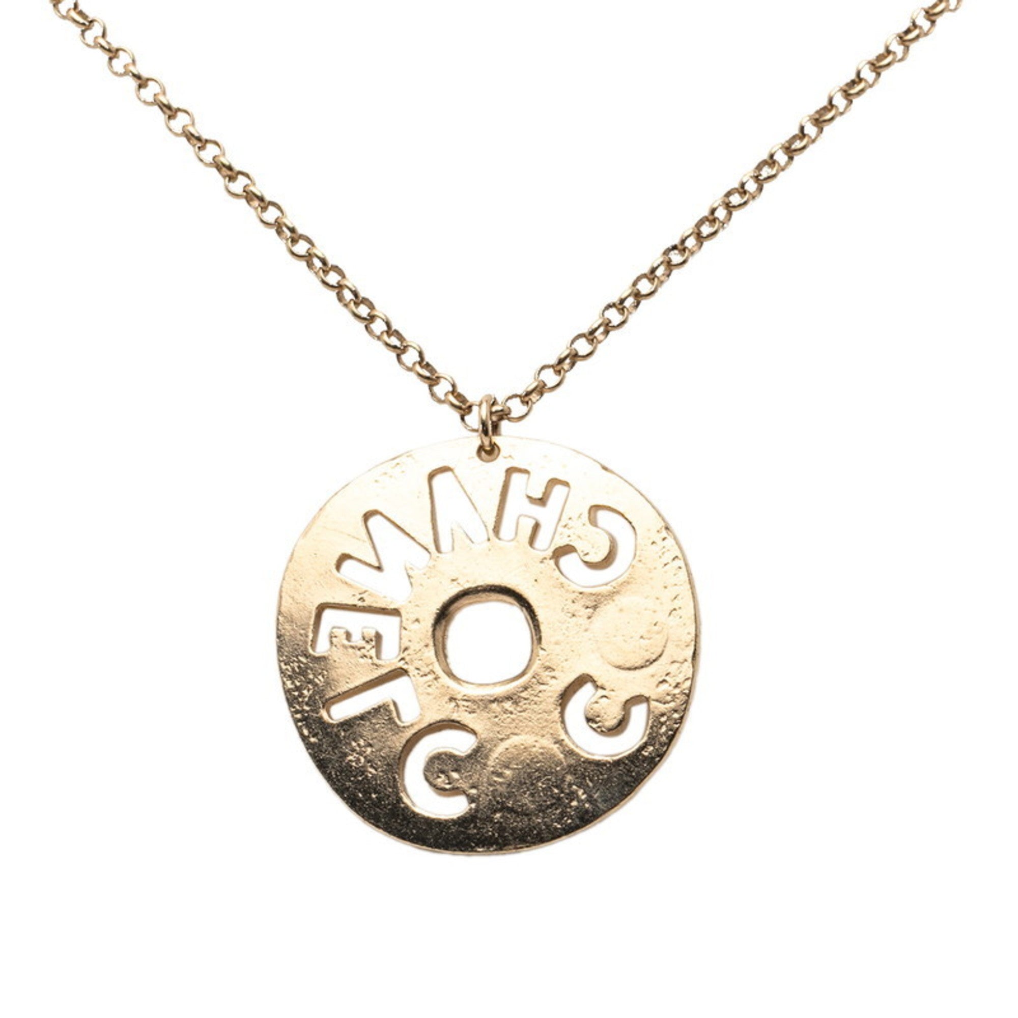Pendant Necklace Metal with Rhinestone Chain
