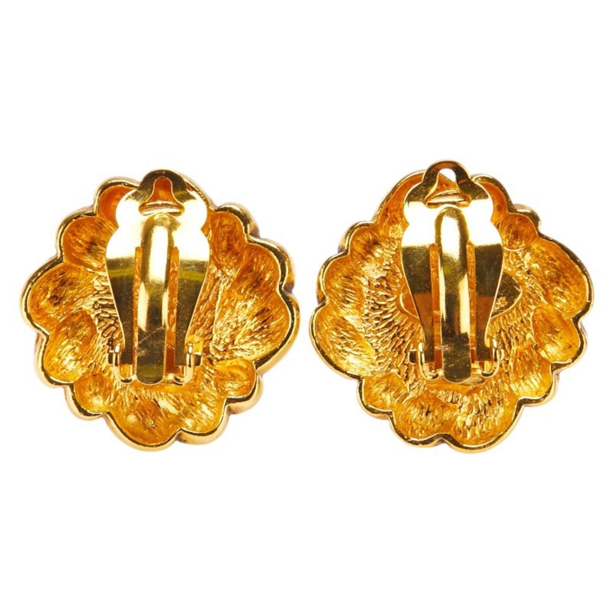Earrings Pearl Gold-Tone Metal