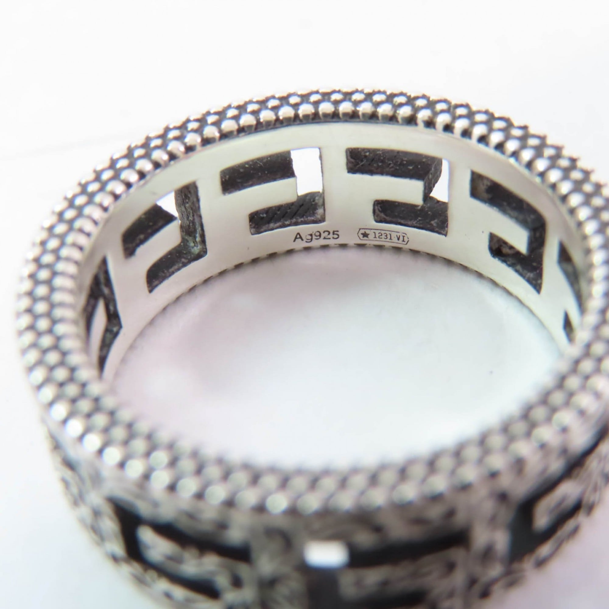 Arabesque Square G Band Ring Sterling Silver