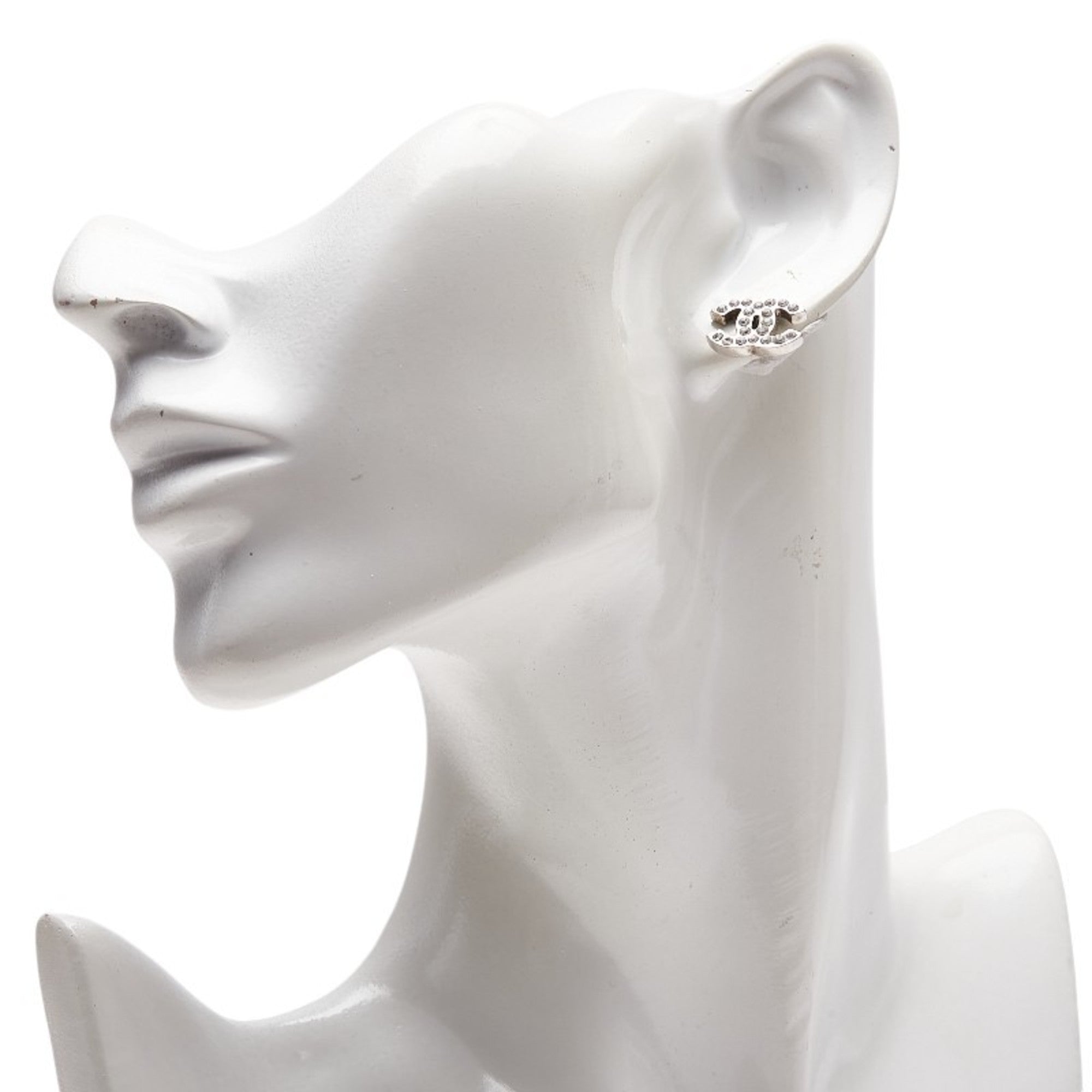 CC Logo Single Earring Silver-Tone Metal Silver-Tone Metal